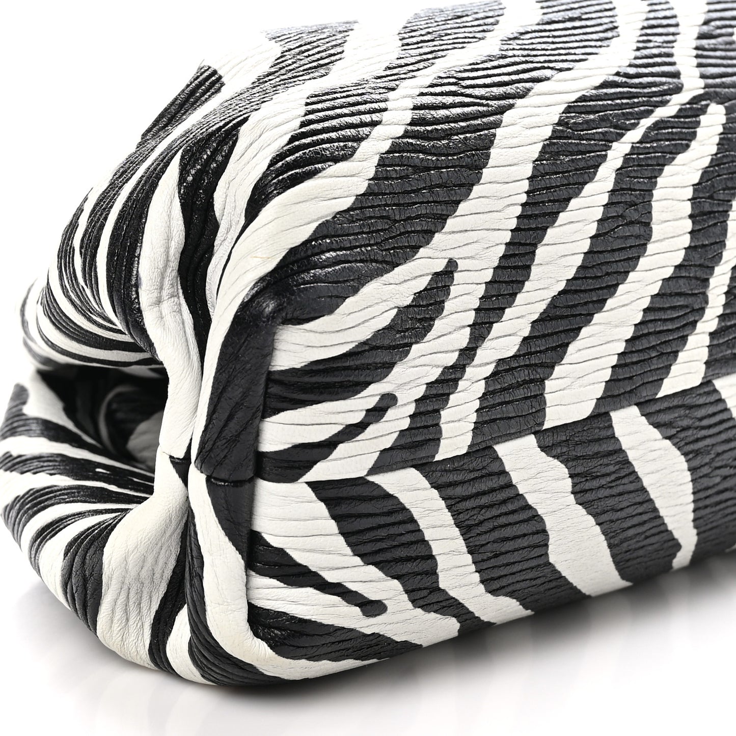 Nappa Zebra Print The Pouch Oversized Clutch White Black