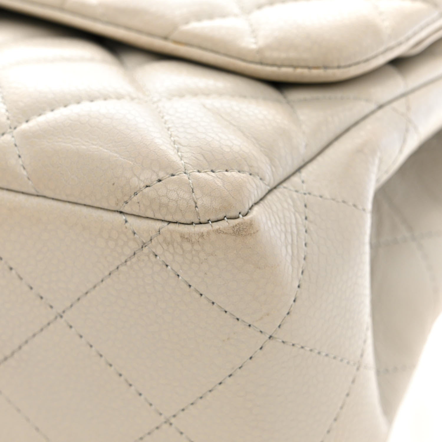 Chanel Caviar Quilted Jumbo Double Flap Grey 14 of 16