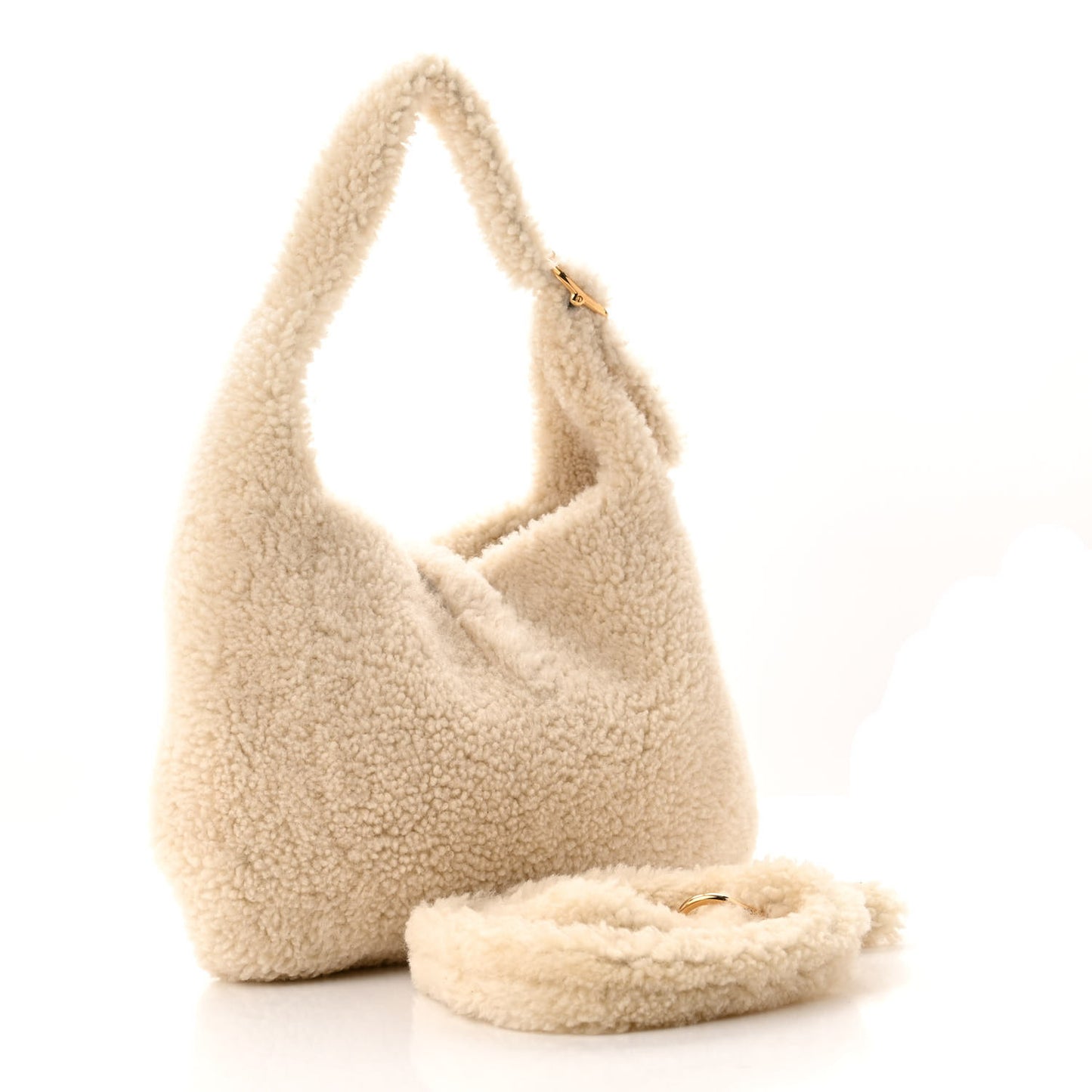 Shearling Small Jackie 1961 Shoulder Bag Ivory