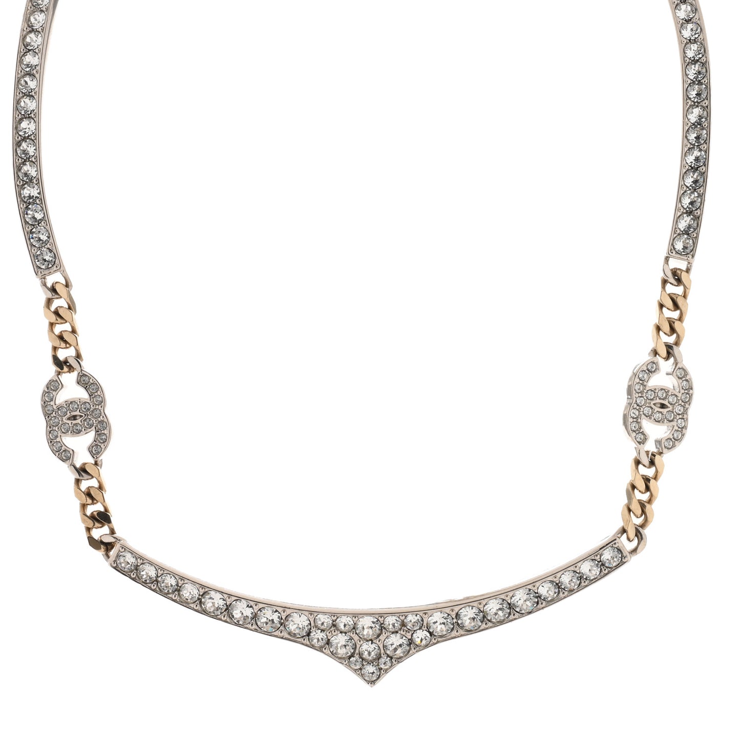Crystal CC Collar Necklace Gold