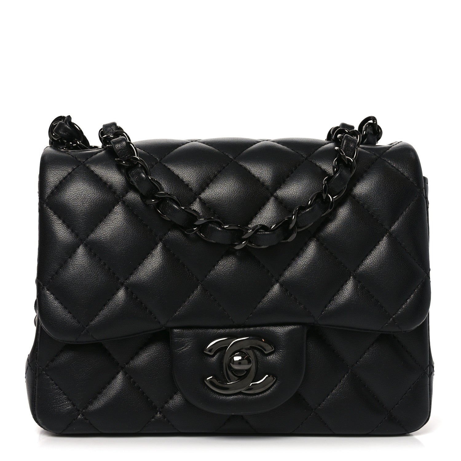 Chanel Lambskin Quilted Mini Square Flap So Black 1860581