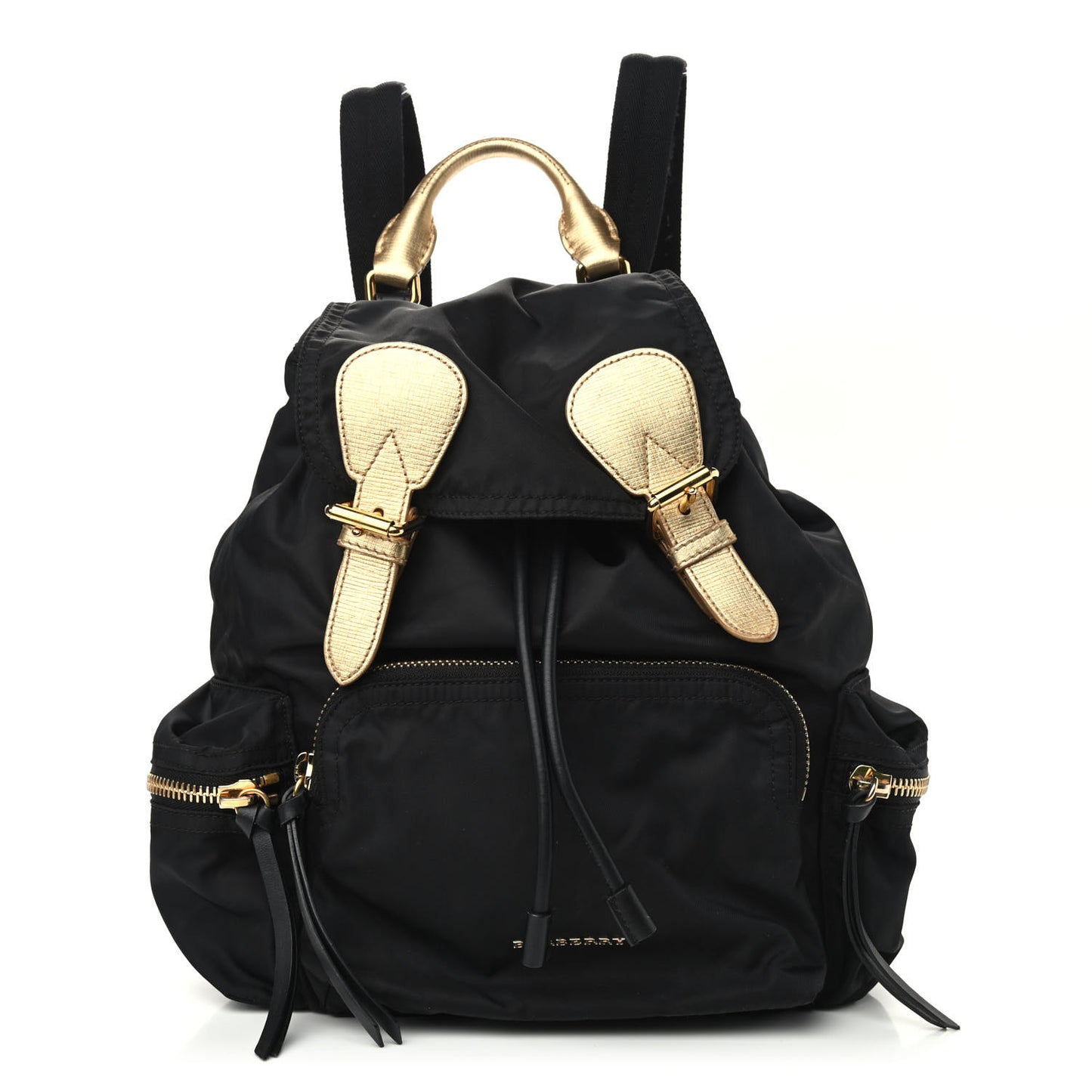 Nylon Medium Rucksack Runway Backpack Black Gold