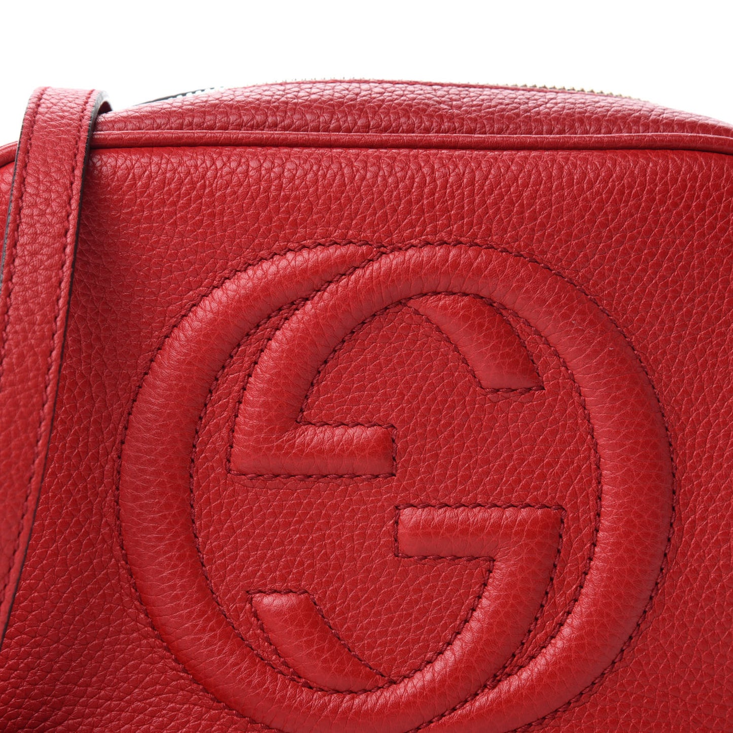 Pebbled Calfskin Small Soho Disco Bag Tabasco Red