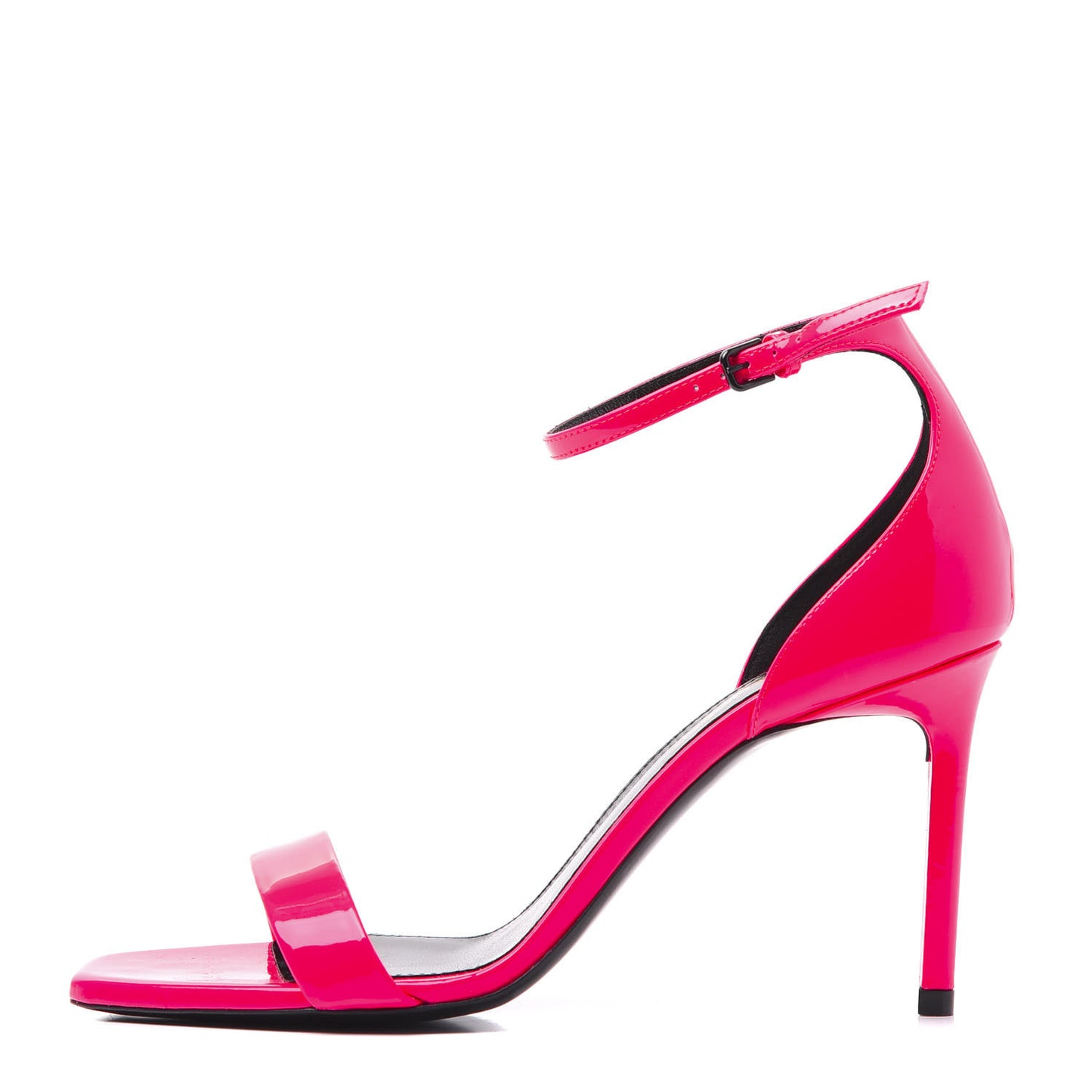 Patent Calfskin Amber 105 Ankle Strap Sandals 37.5 Fuchsia Fluo