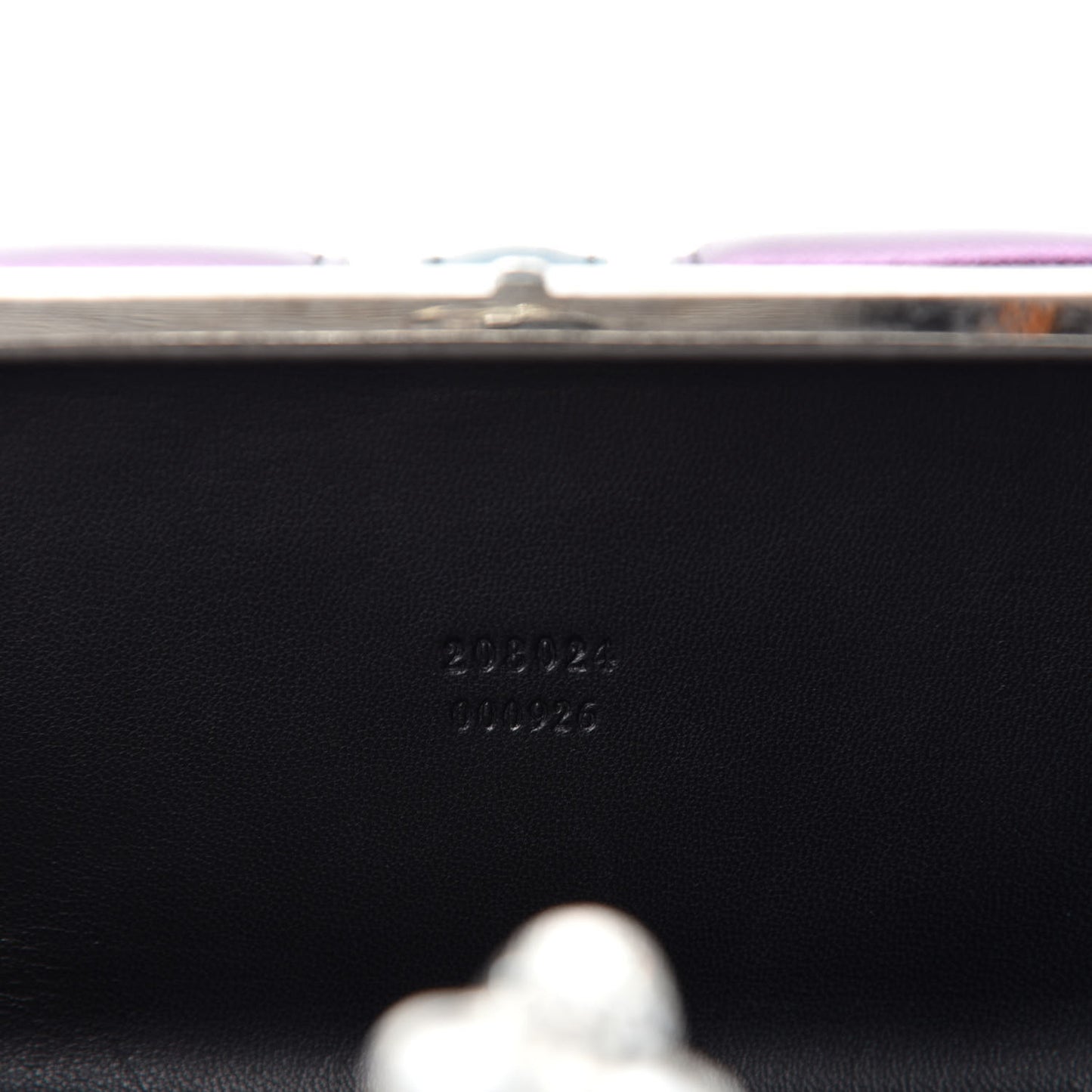 Metallic Saffiano Britannia Skull Box Clutch Green Black Purple