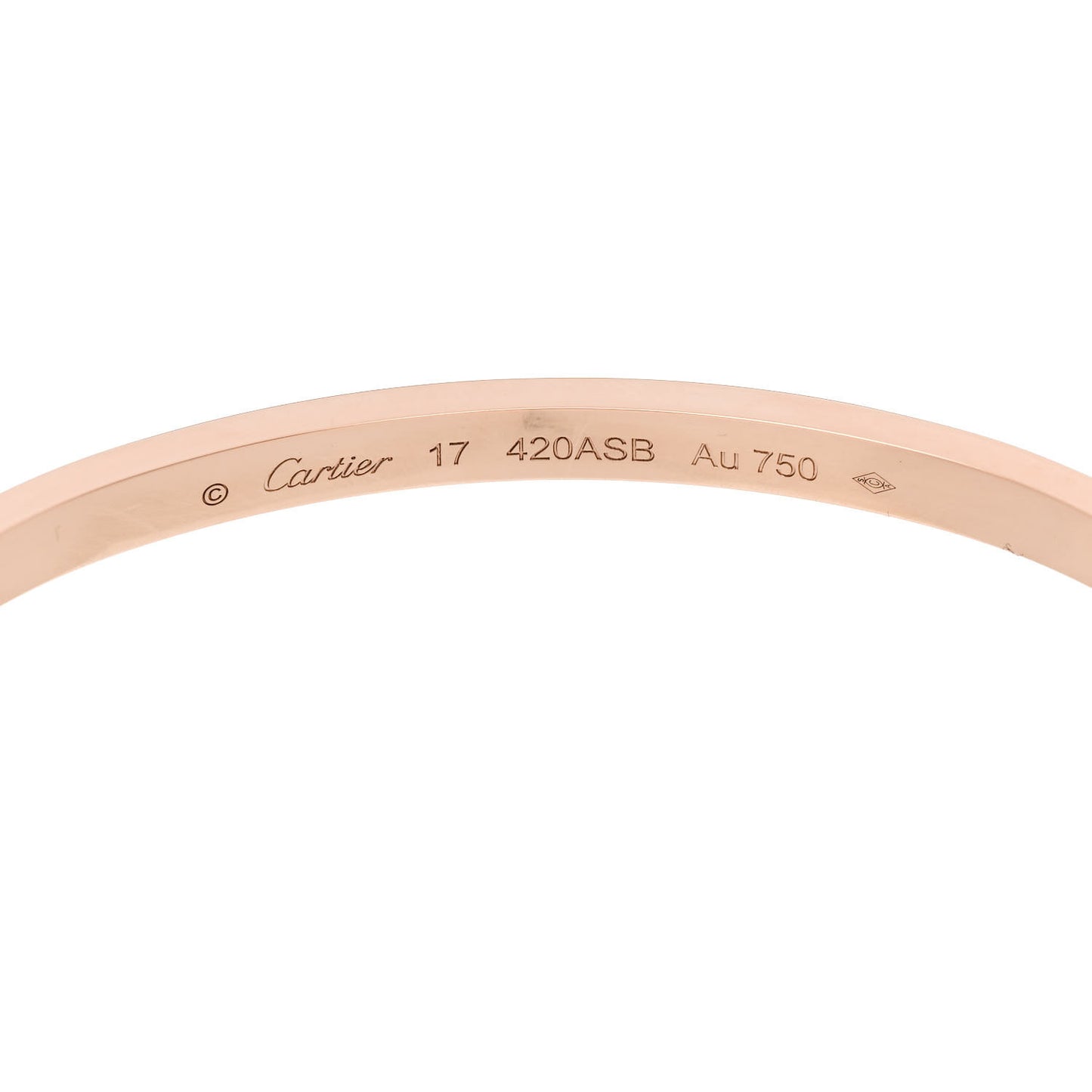 18K Pink Gold Small LOVE Bracelet 17