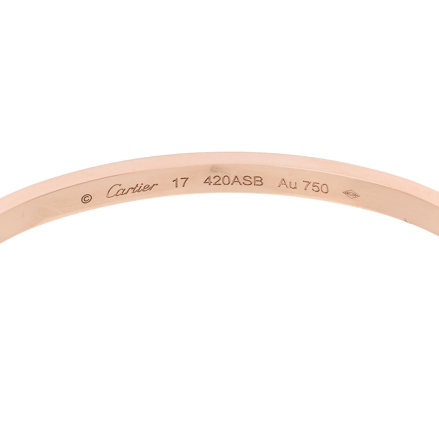 Cartier 18K Pink Gold Small LOVE Bracelet 17 6 of 8