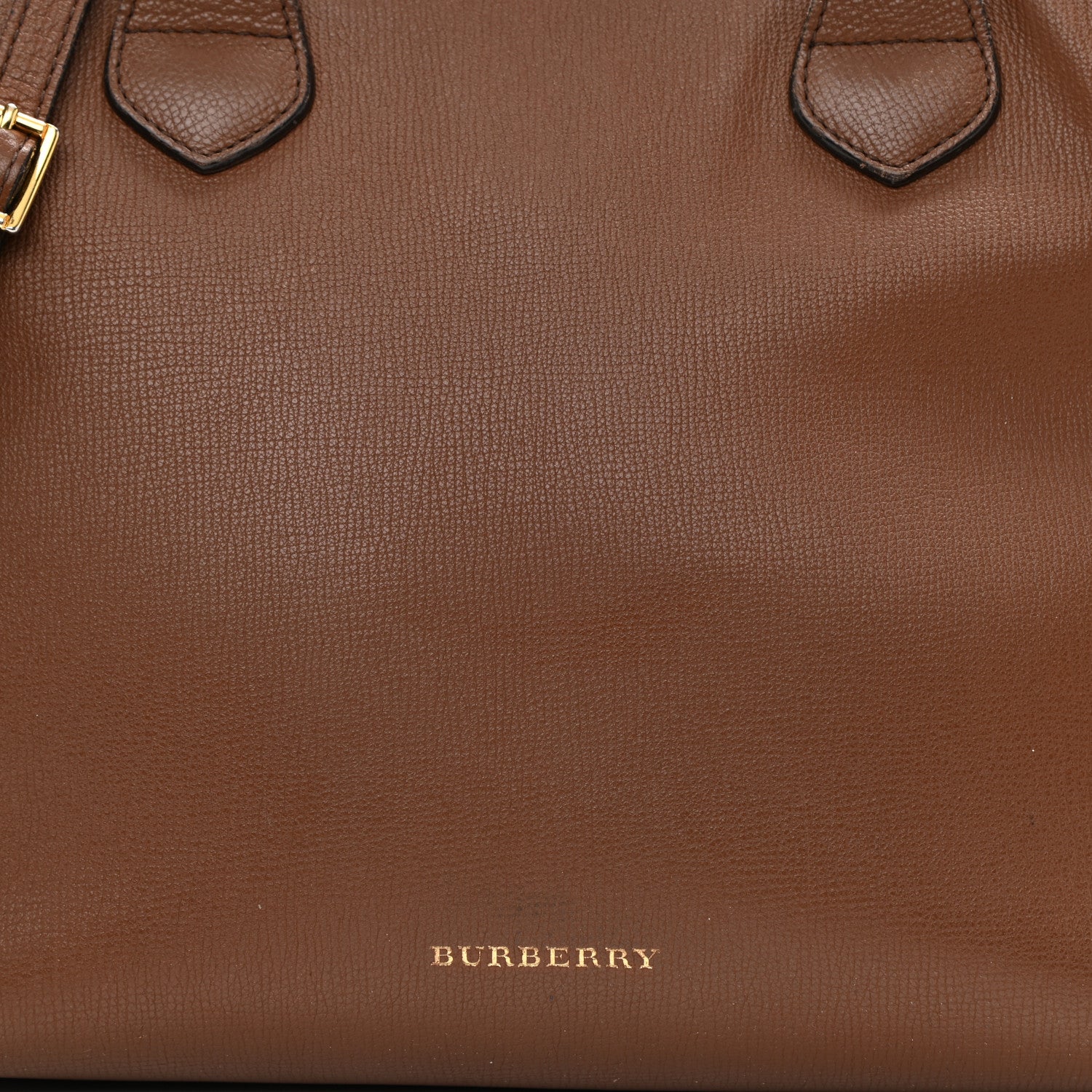 Burberry Grainy Calfskin House Check Medium Banner Tote Tan 8 of 18