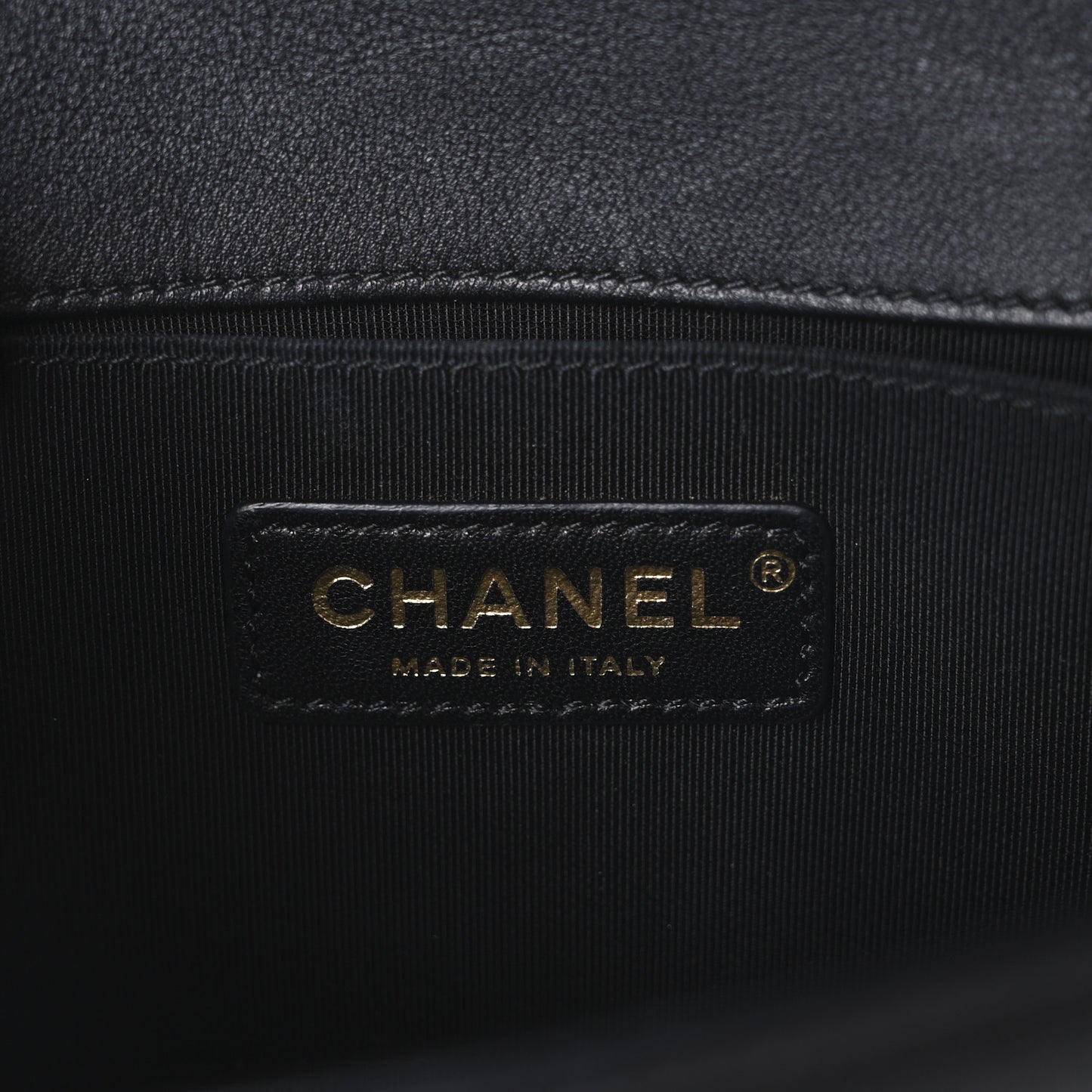 Calfskin Quilted Small Boy Flap Black