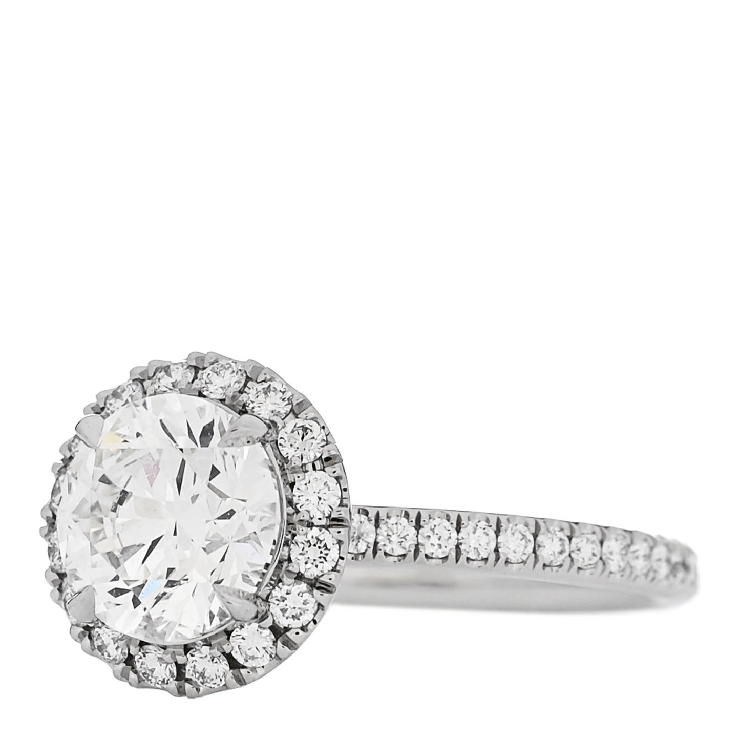 Platinum Diamond 1.41ct The One Round Brilliant Micropave Engagement Ring 47 4.25