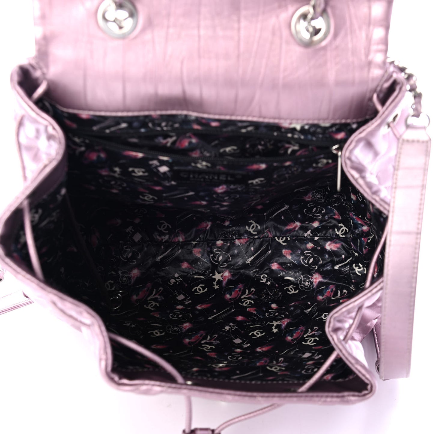 Iridescent Calfskin Quilted Ground Control Backpack Pink