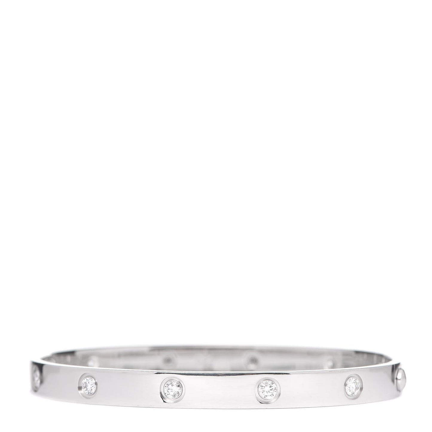 18K White Gold 10 Diamond LOVE Bracelet 19