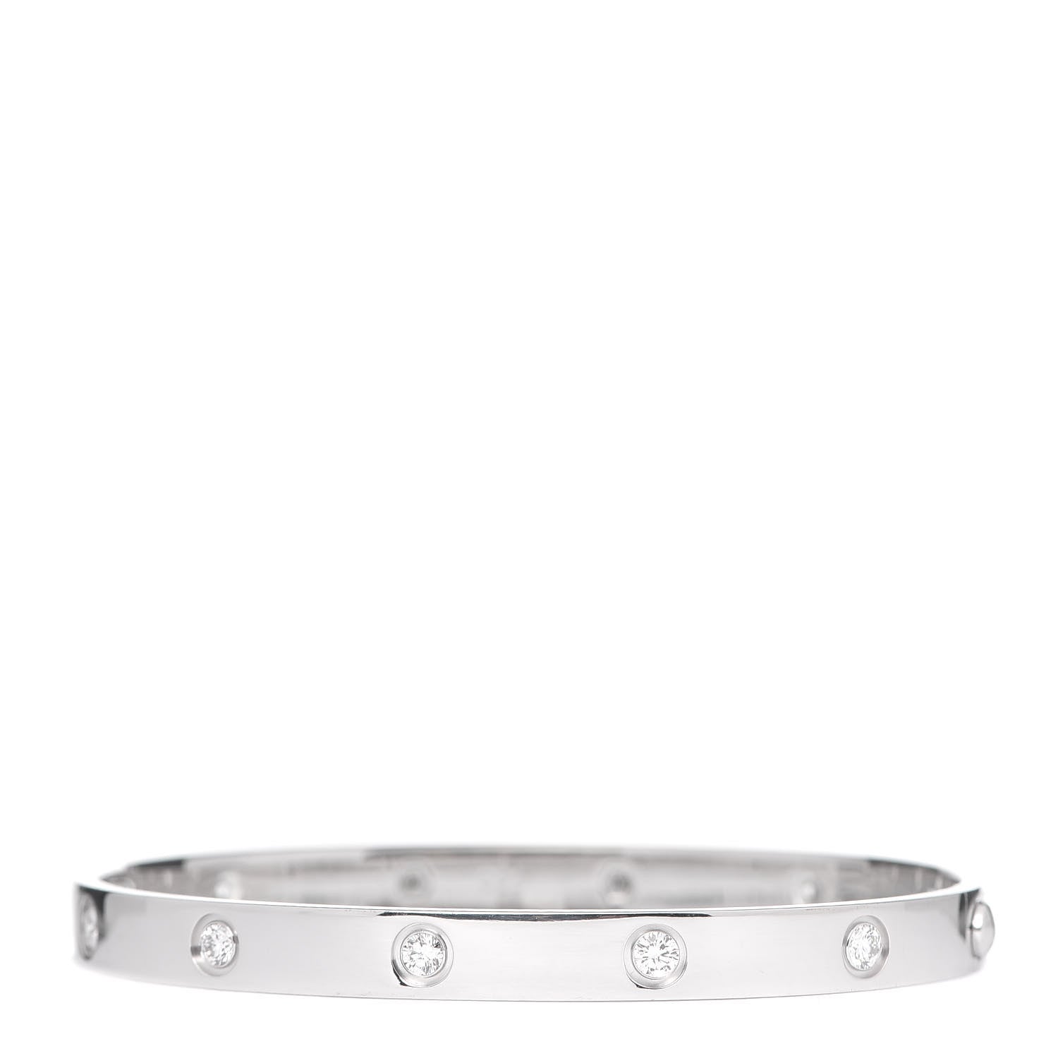 Cartier 18K White Gold 10 Diamond LOVE Bracelet 19 3 of 7