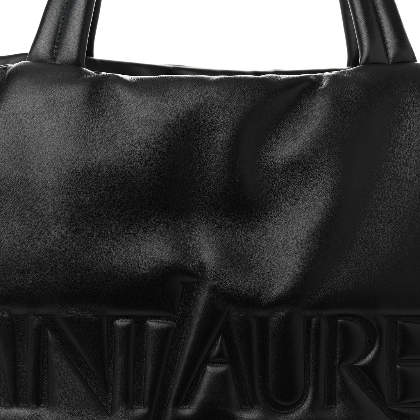 Lambskin Wide Puffer Tote Black
