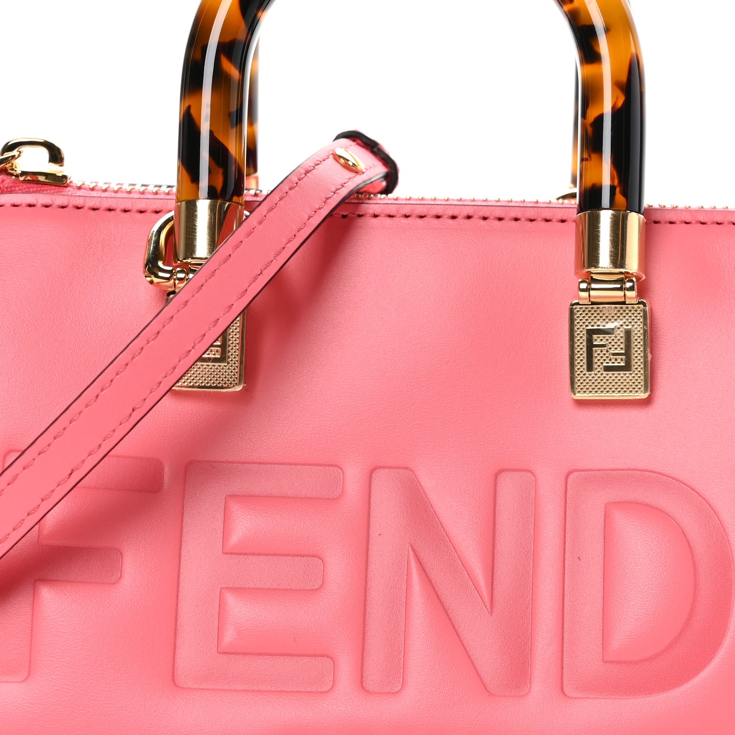 Vitello King Plexiglass Logo Embossed Mini By The Way Top Handle Boston Bag Pink Dalia