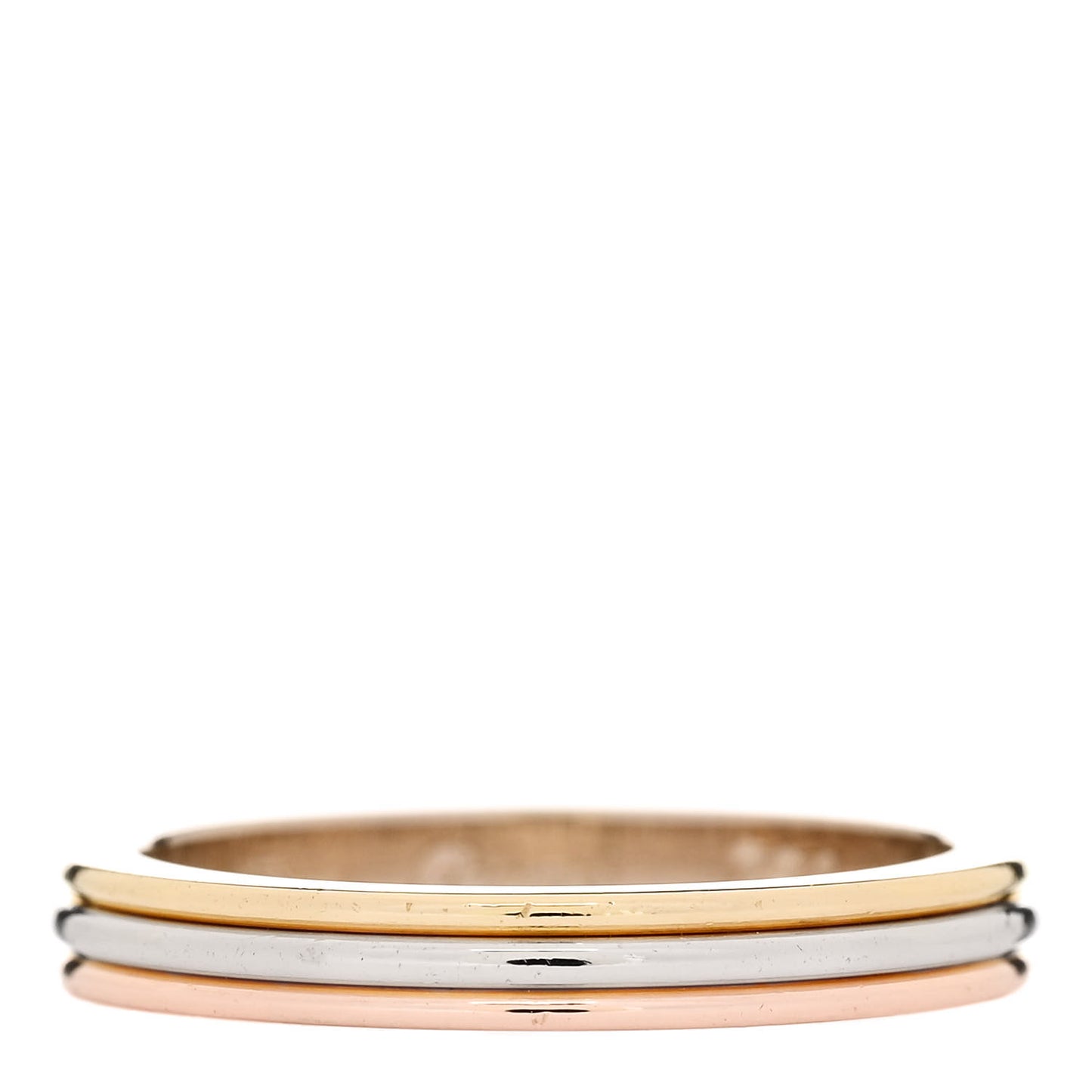 18K Pink White Yellow Gold 2.8mm Trinity Wedding Band Ring 50 5.25