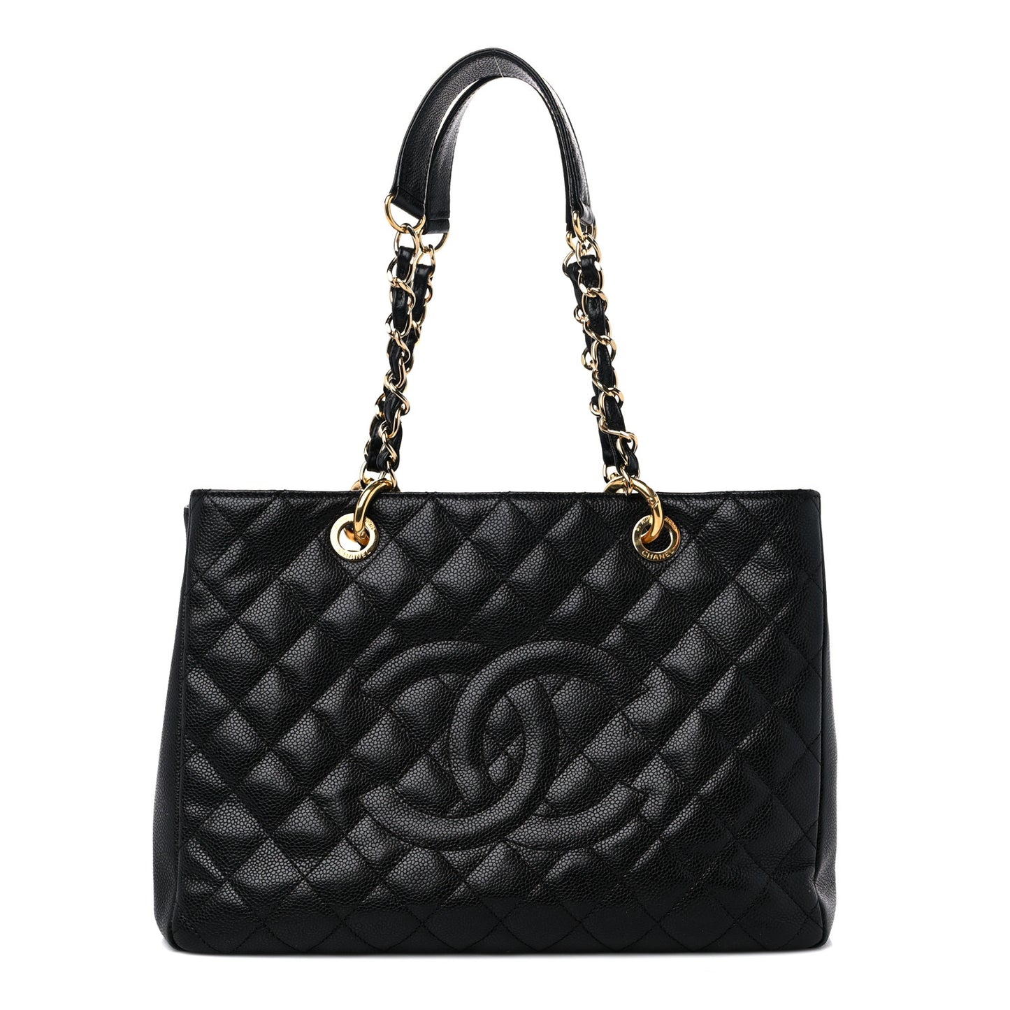 Caviar Quilted Grand Shopping Tote GST Black