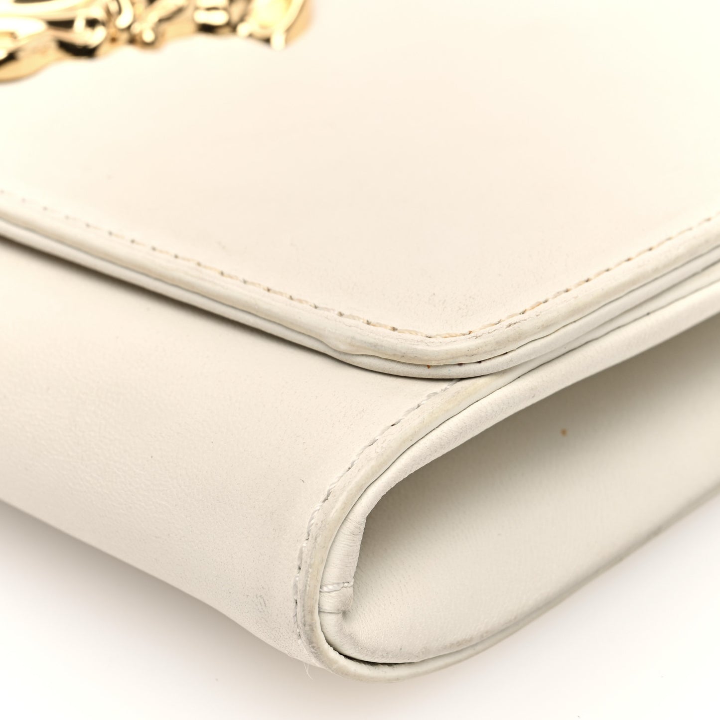 Vitello Palazzo Medusa Evening Clutch Bag White