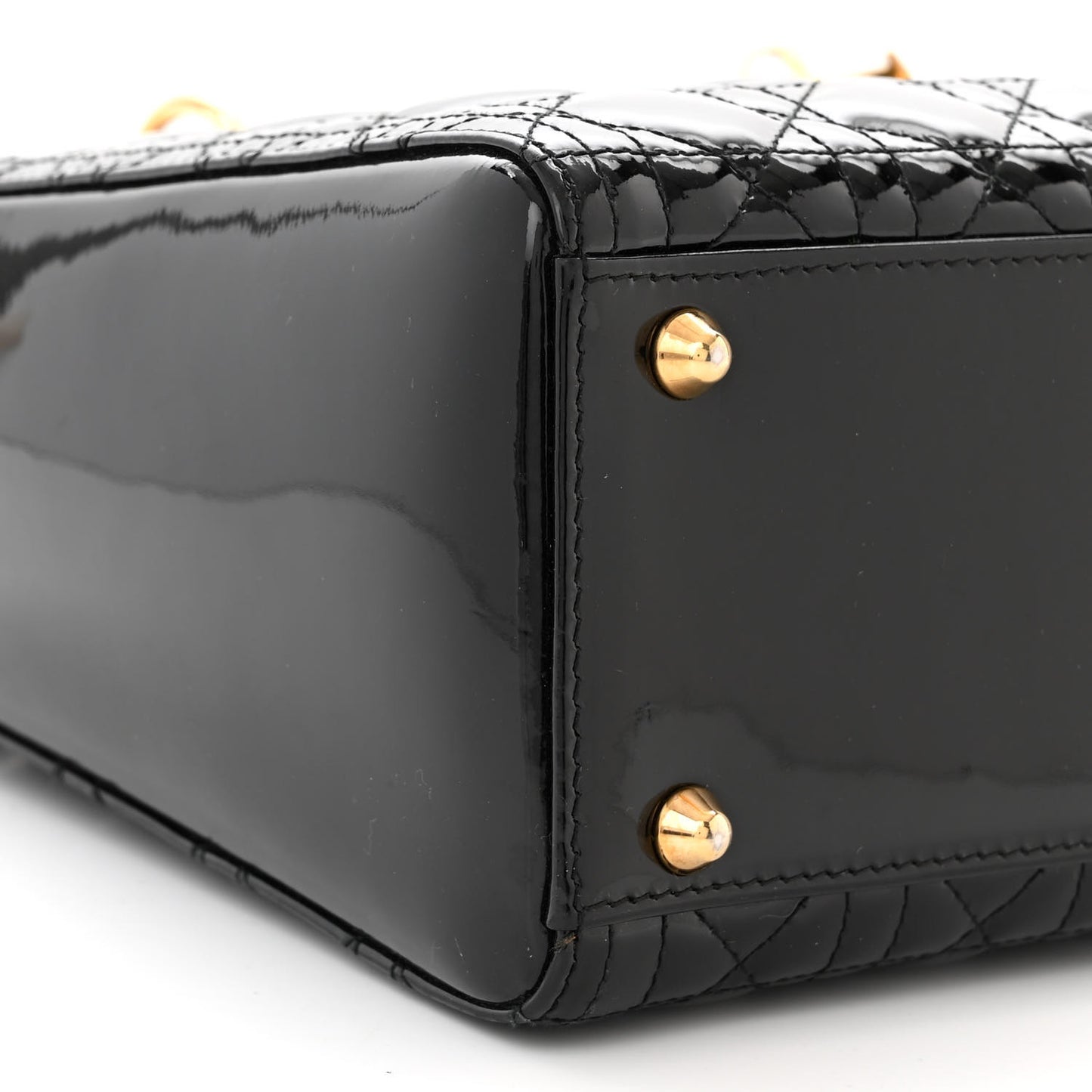 Patent Cannage Large Lady Dior Black
