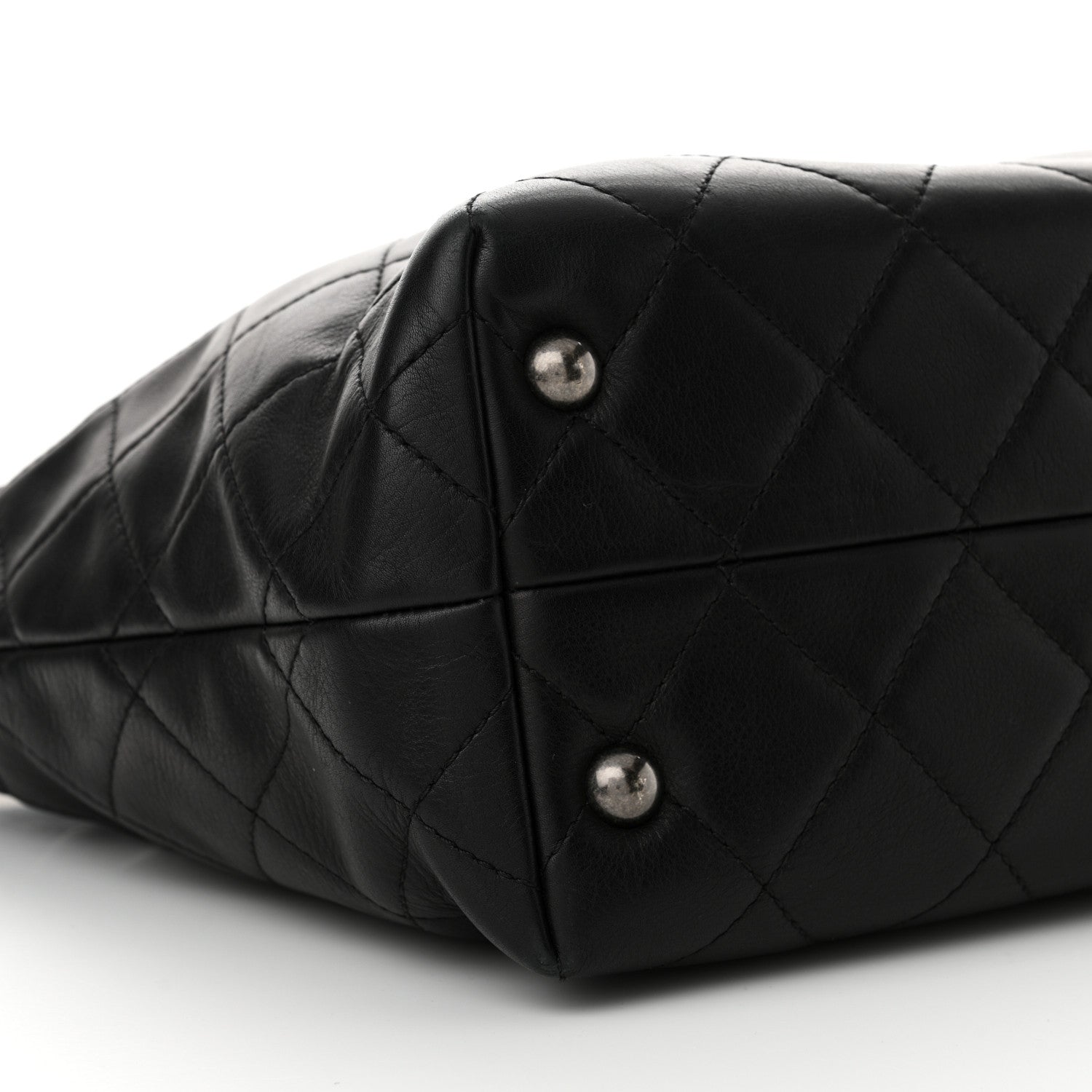 Chanel Calfskin Quilted Large Shopping In Chains Tote Black 9 of 11