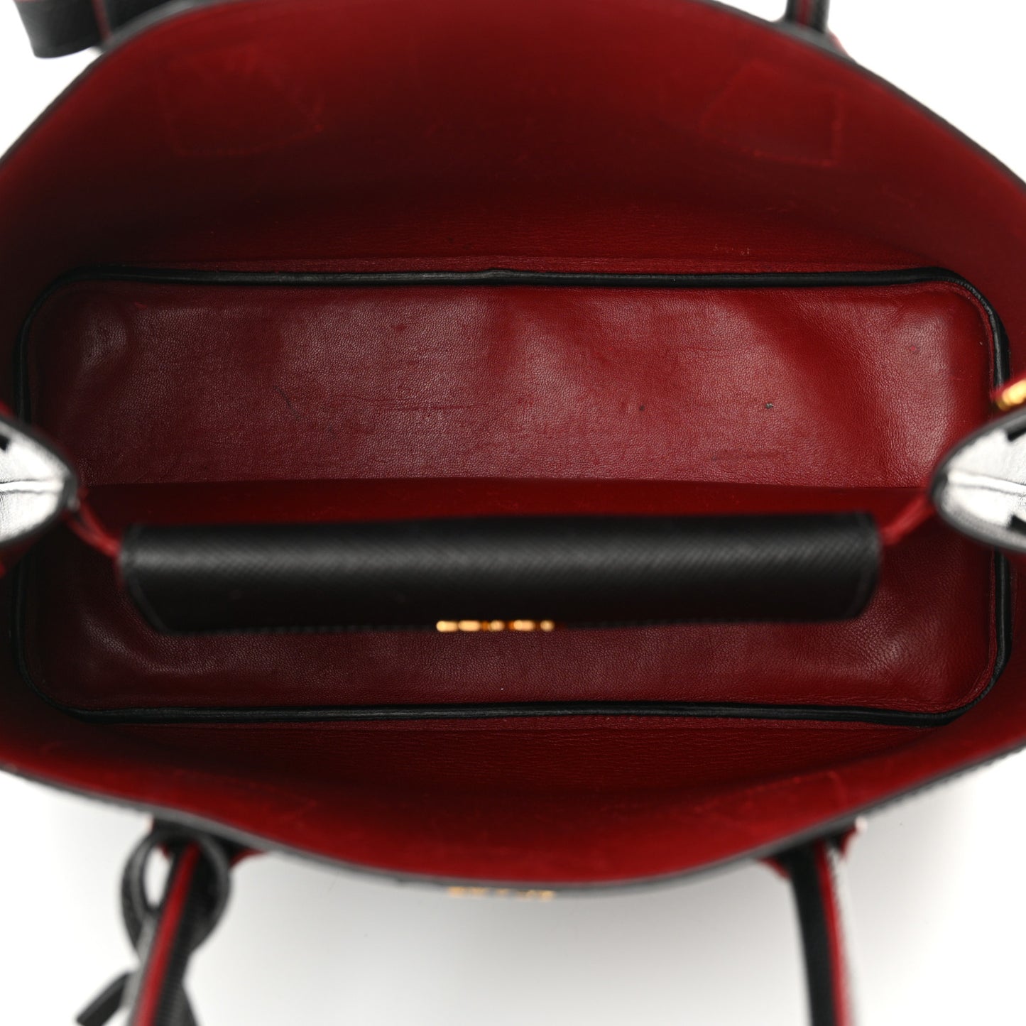 Saffiano Cuir Small Double Bag Black Fuoco