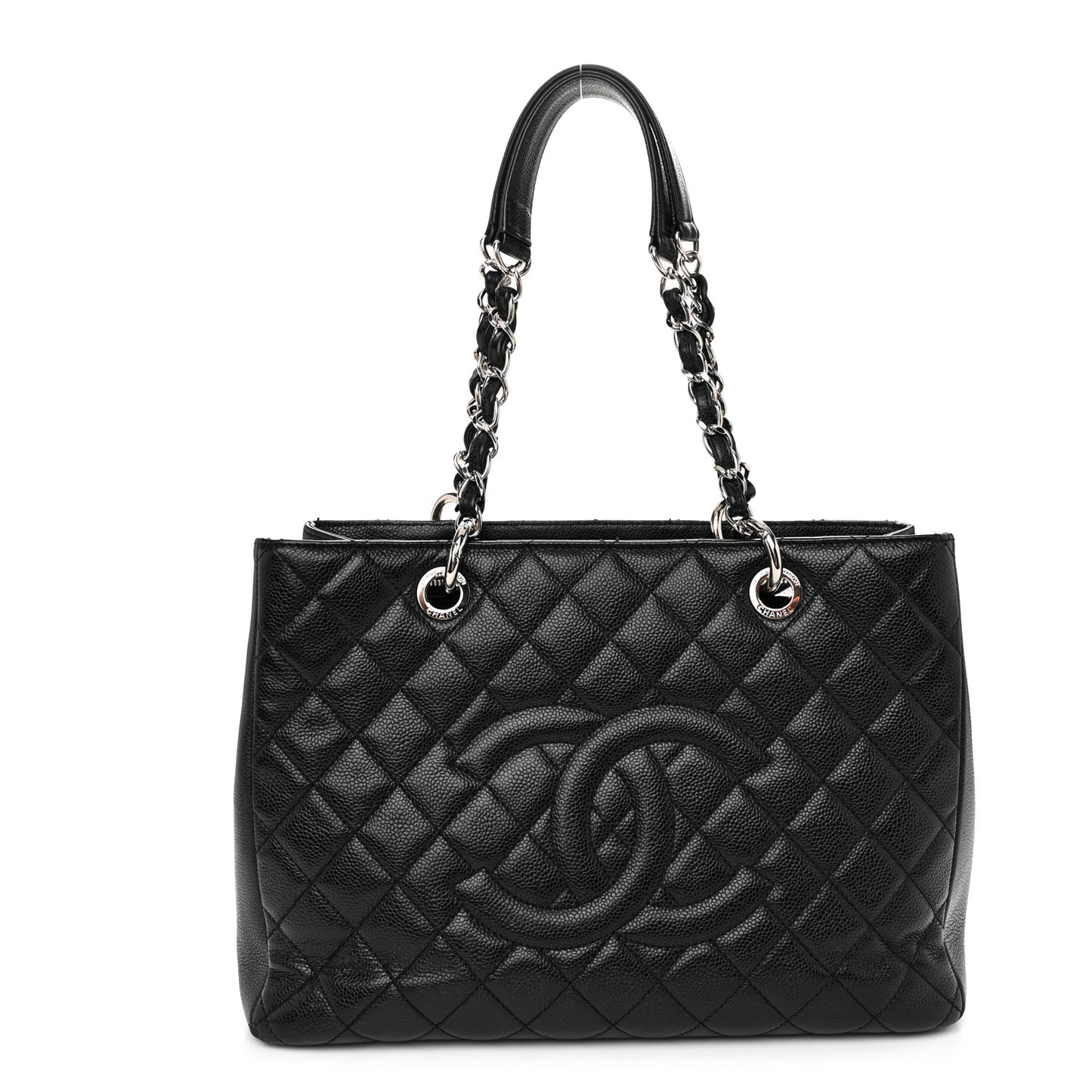 Caviar Quilted Grand Shopping Tote GST Black