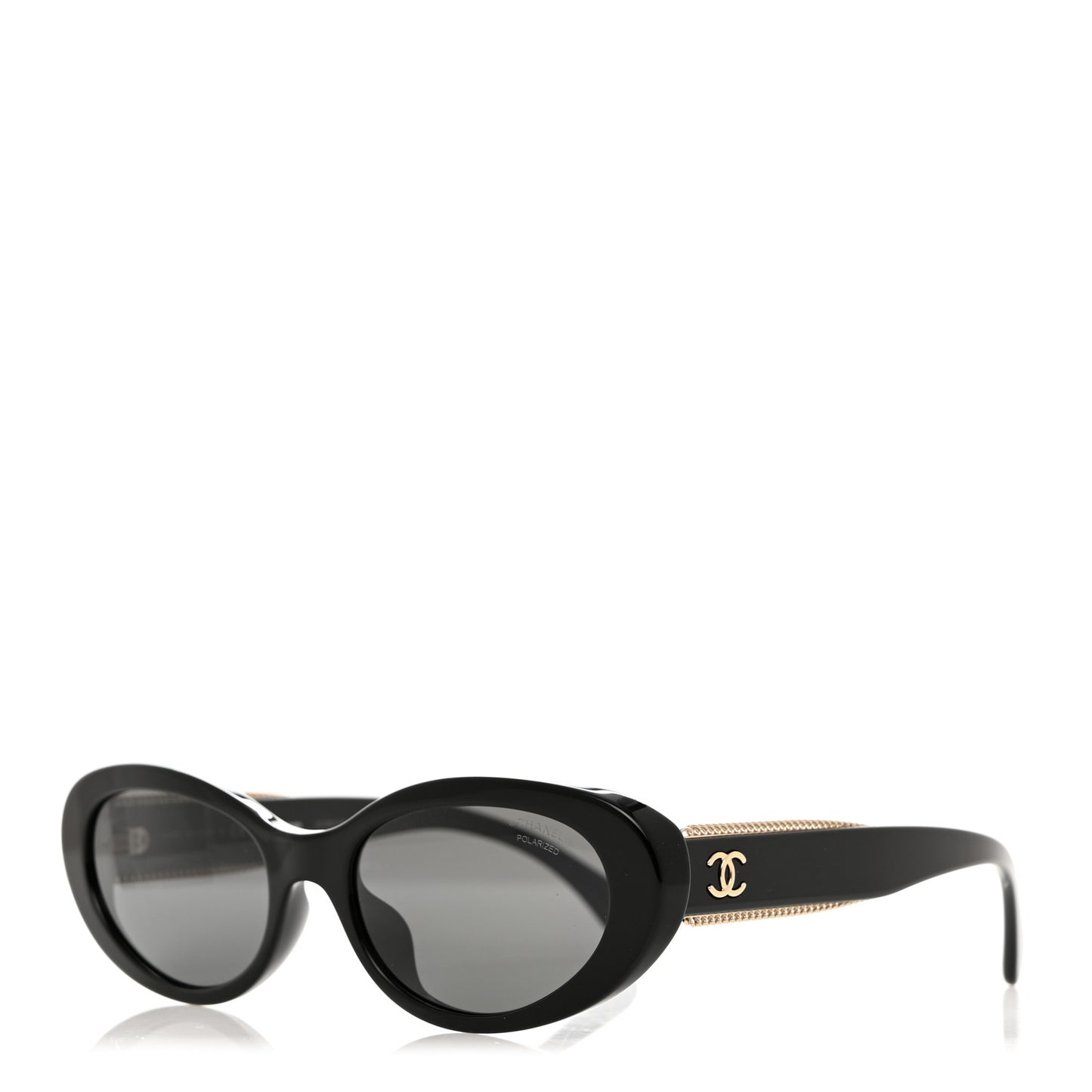 Acetate Oval Sunglasses 5515-A Black