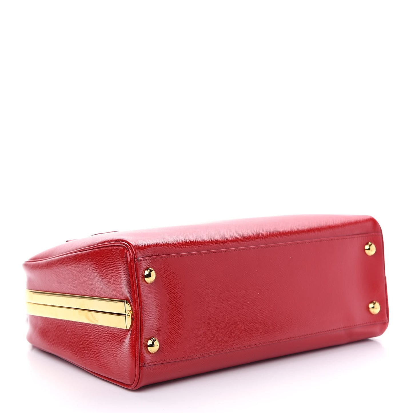 Saffiano Vernice Pyramid Bag Rosso