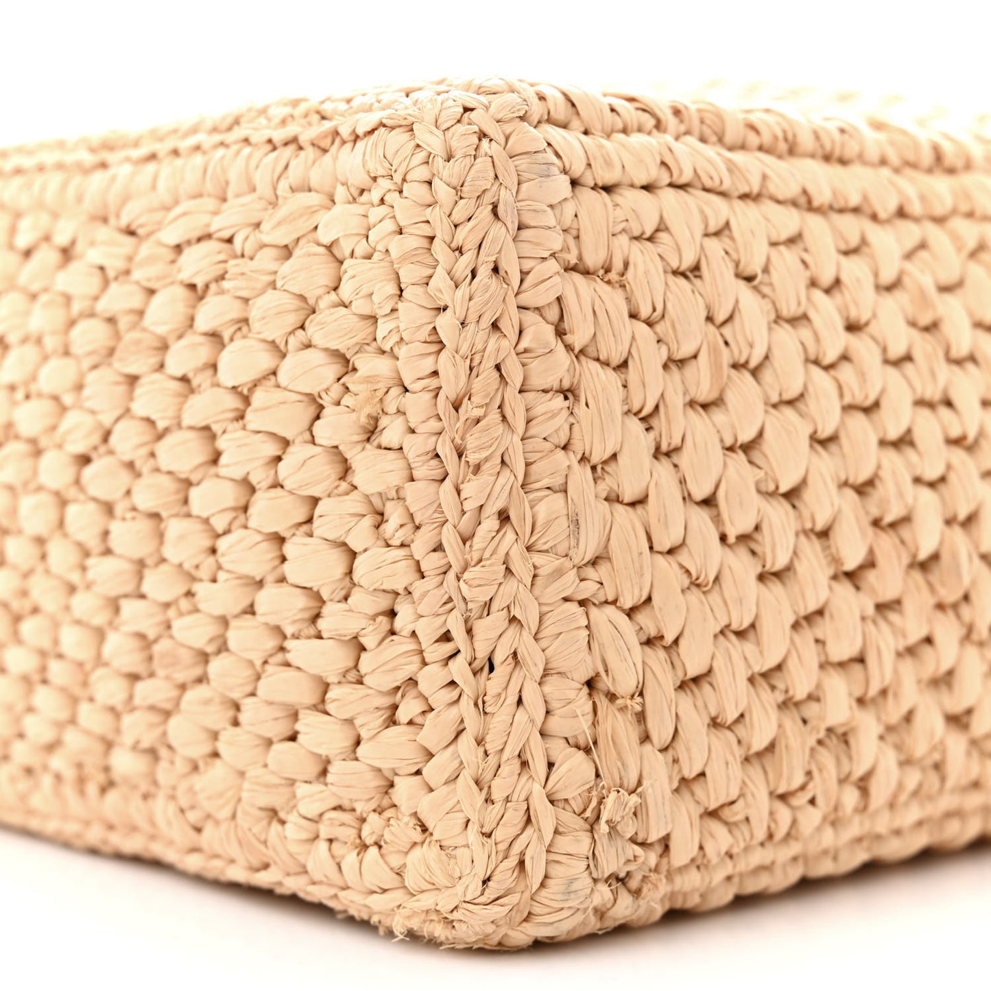 Raffia Calfskin Standard A4 Tote Bag Natural Black