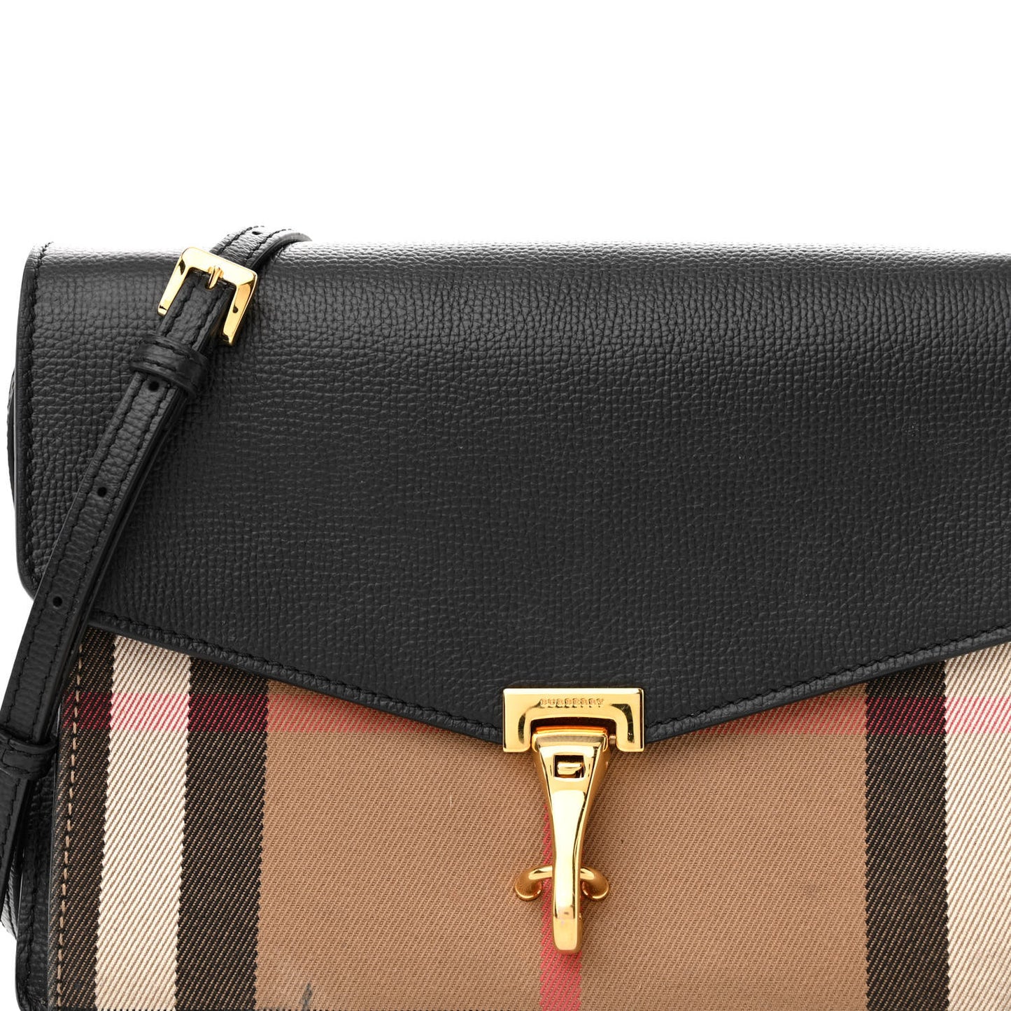 Derby Calfskin House Check Small Macken Crossbody Bag Black