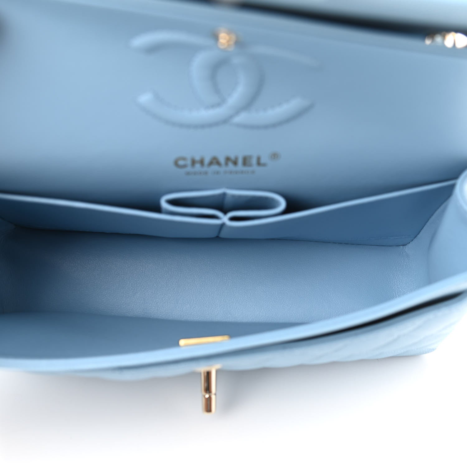 Chanel Caviar Quilted Small Double Flap Light Blue 4 of 10