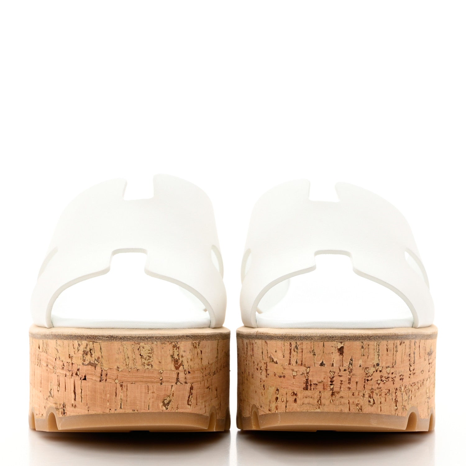 Hermes Calfskin Cork Eze 30 Sandals 36 White 2 of 9