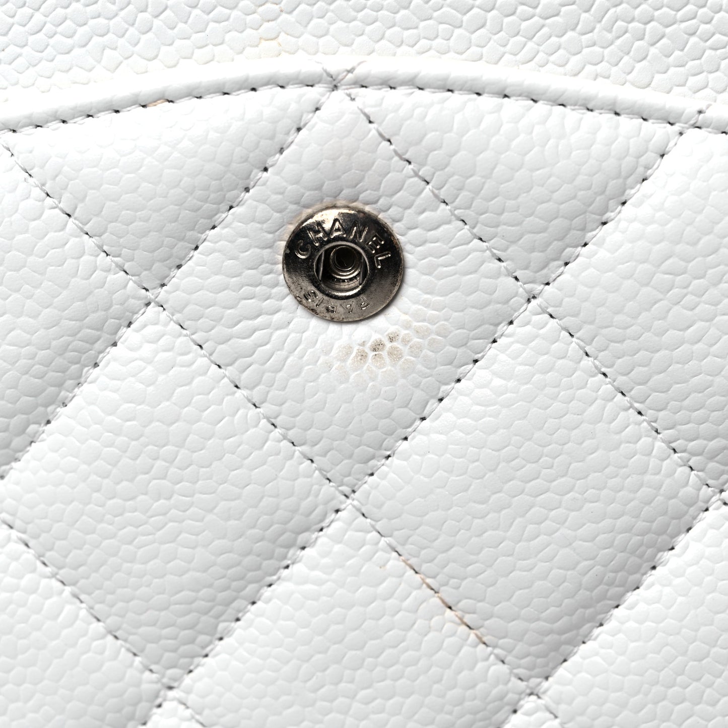 Caviar Quilted Maxi Double Flap White