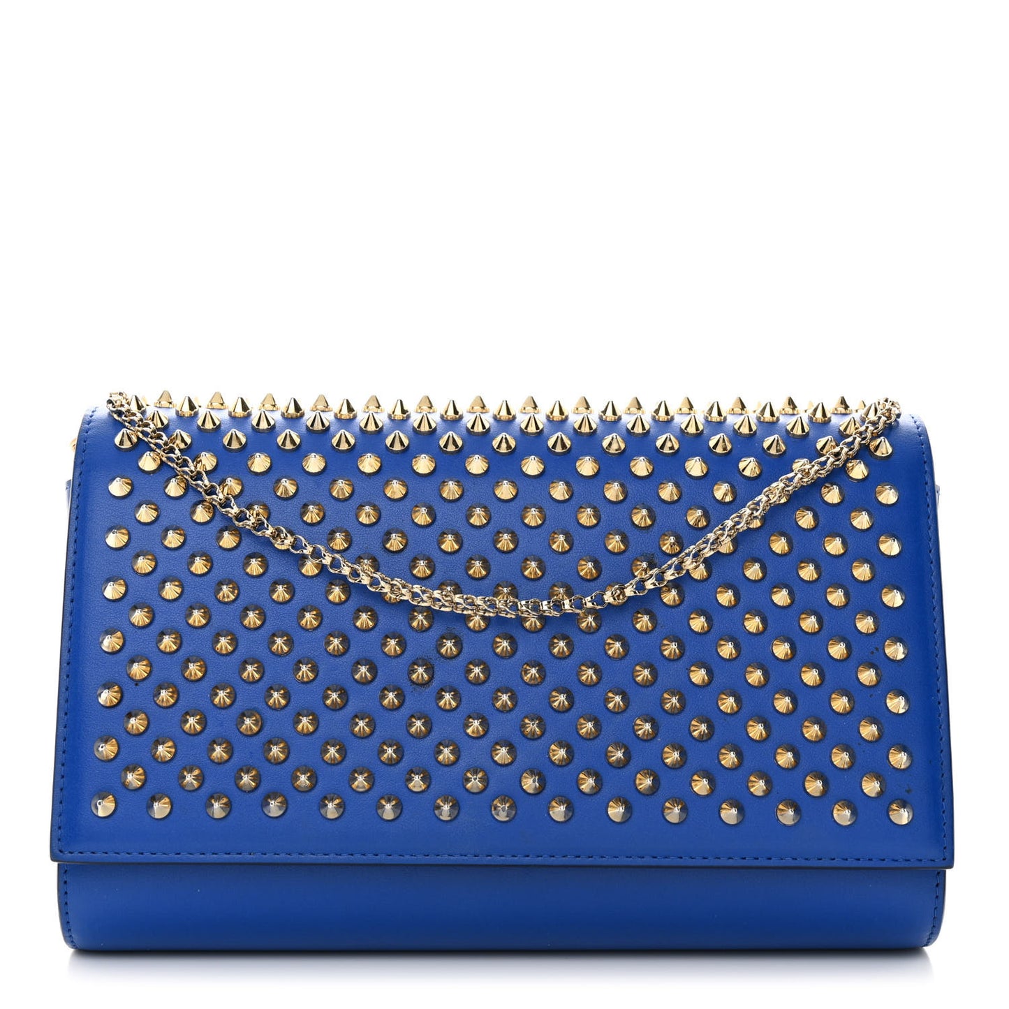 Calfskin Spikes Paloma Clutch Blue