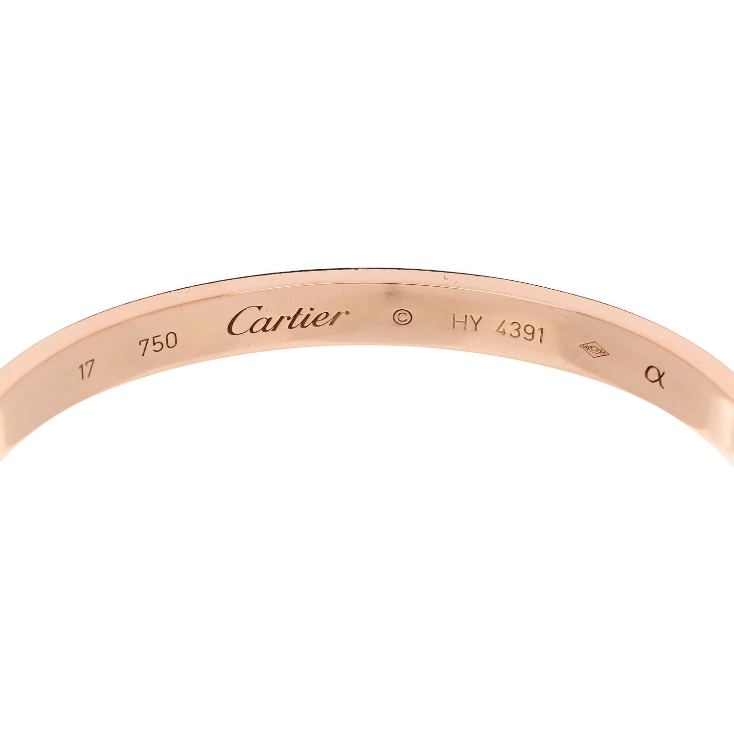Cartier 18K Pink Gold LOVE Bracelet 17 6 of 8