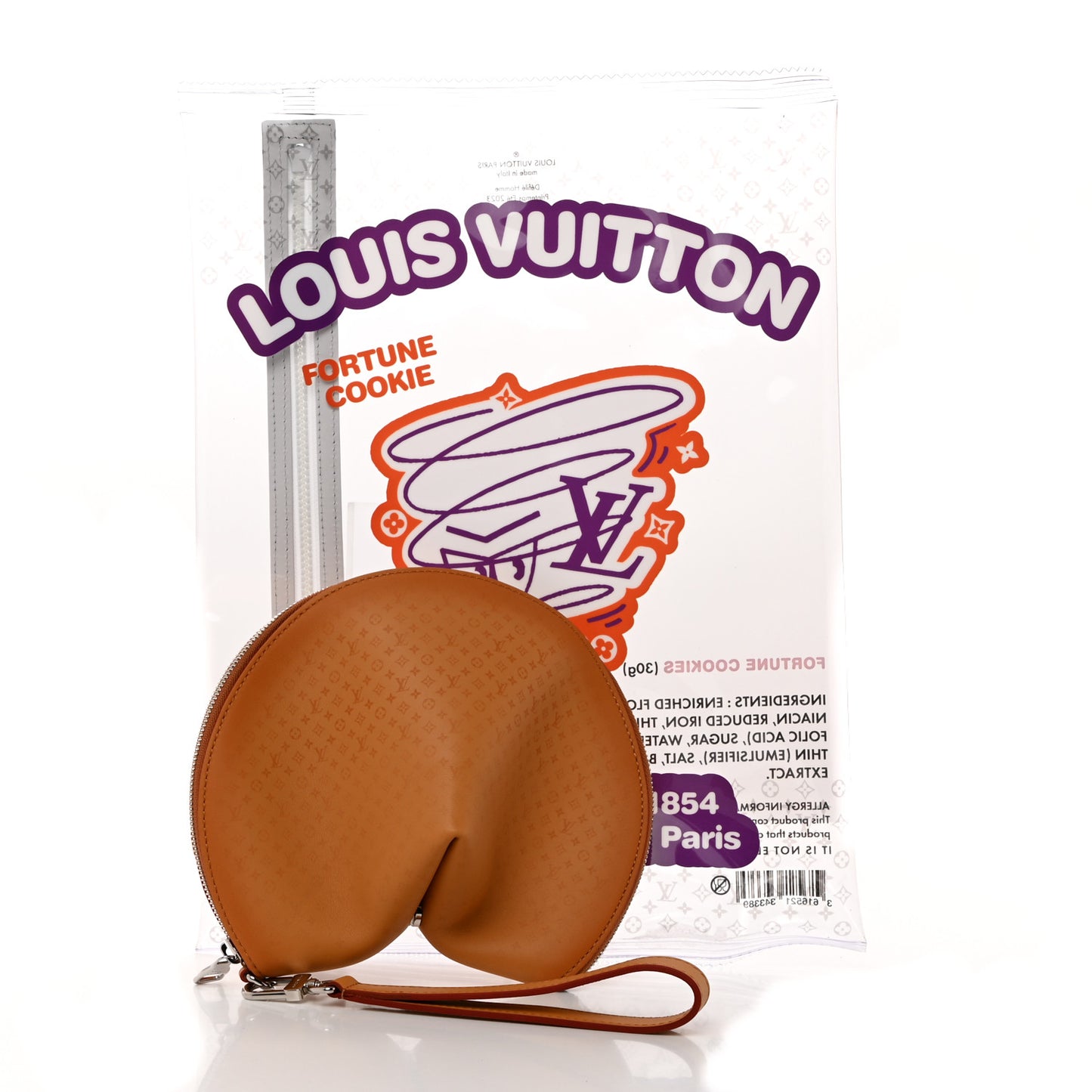 Calfskin Monogram Fortune Cookie Pouch Purple