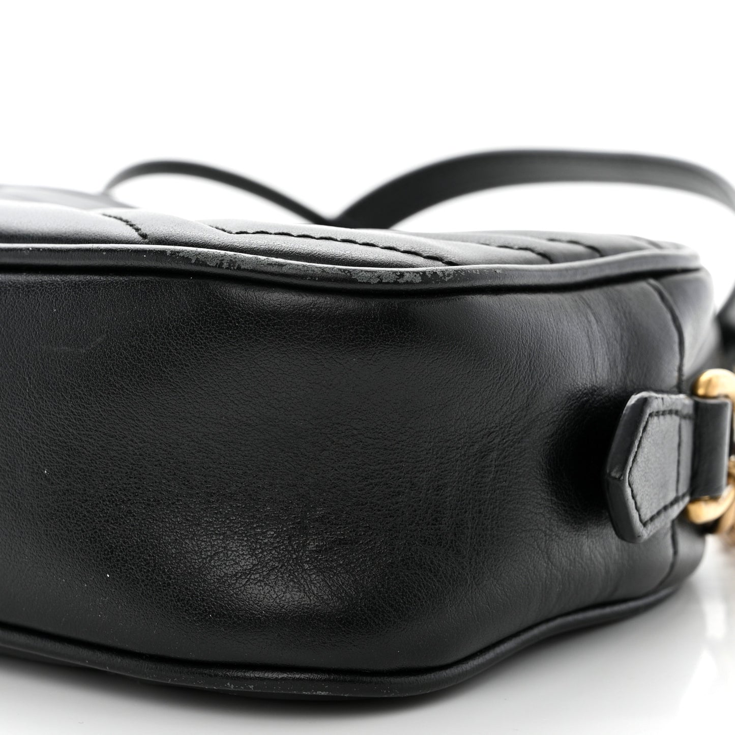 Calfskin Matelasse Mini GG Marmont Chain Shoulder Bag Black