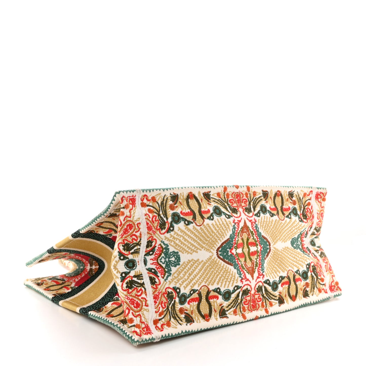 Canvas Embroidered Heart Lights Medium Book Tote Multicolor