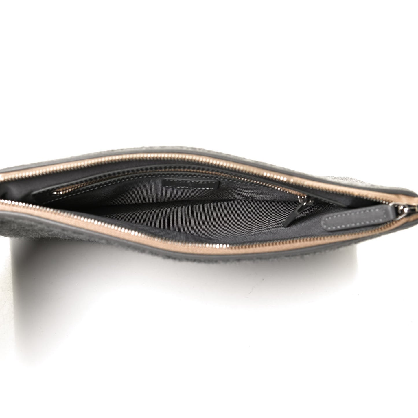 Wool Medium Deauville Cosmetic Pouch Grey