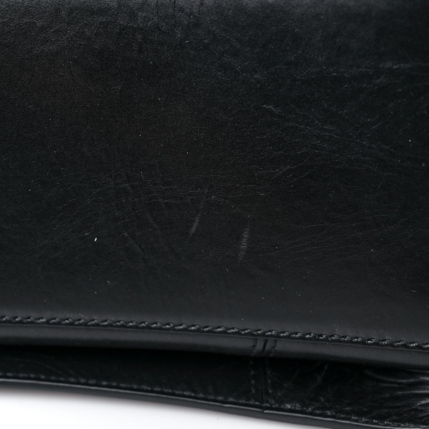 Paper Calfskin Large Crush Sling Bag Black