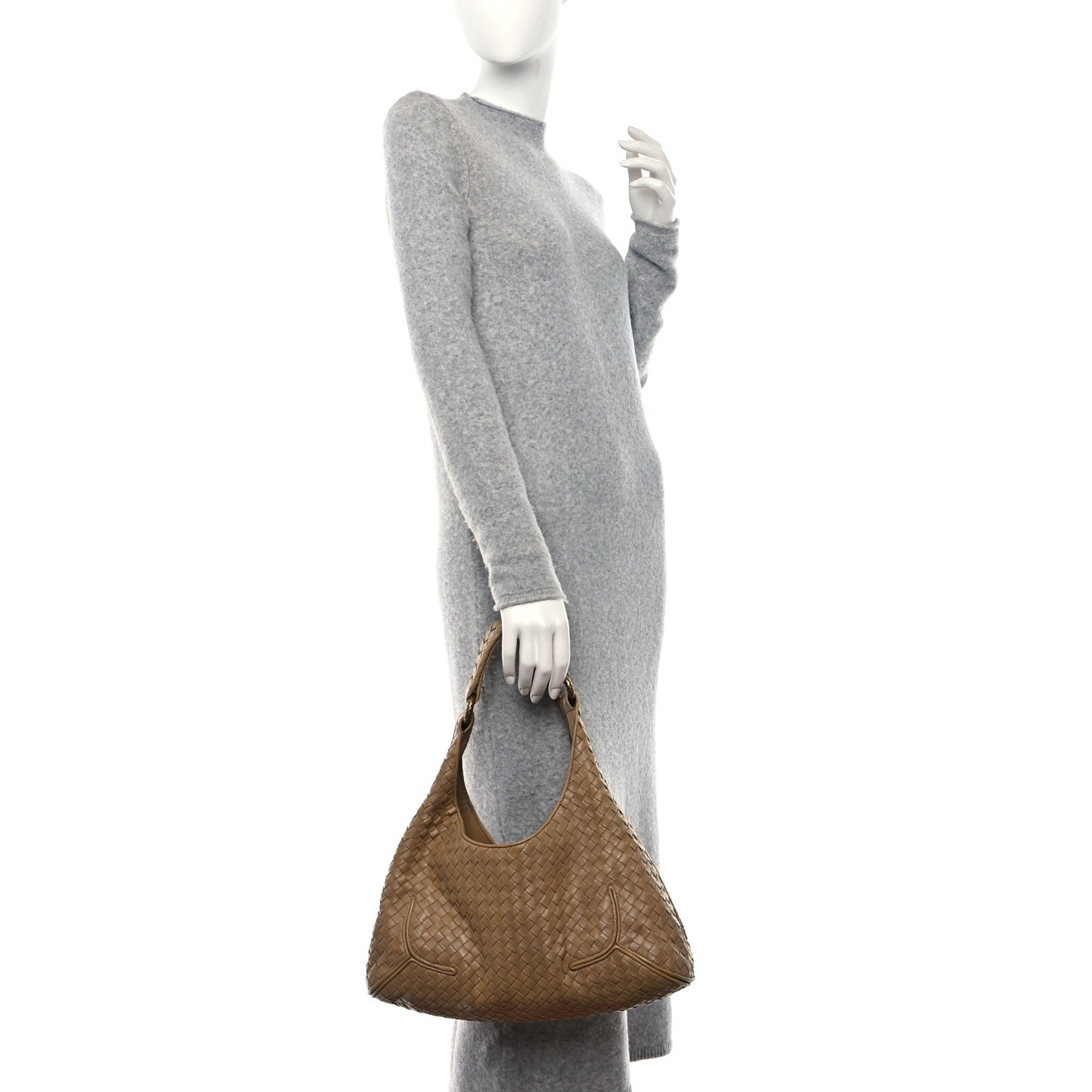 BOTTEGA VENETA Nappa Intrecciato Ball Hobo Brown