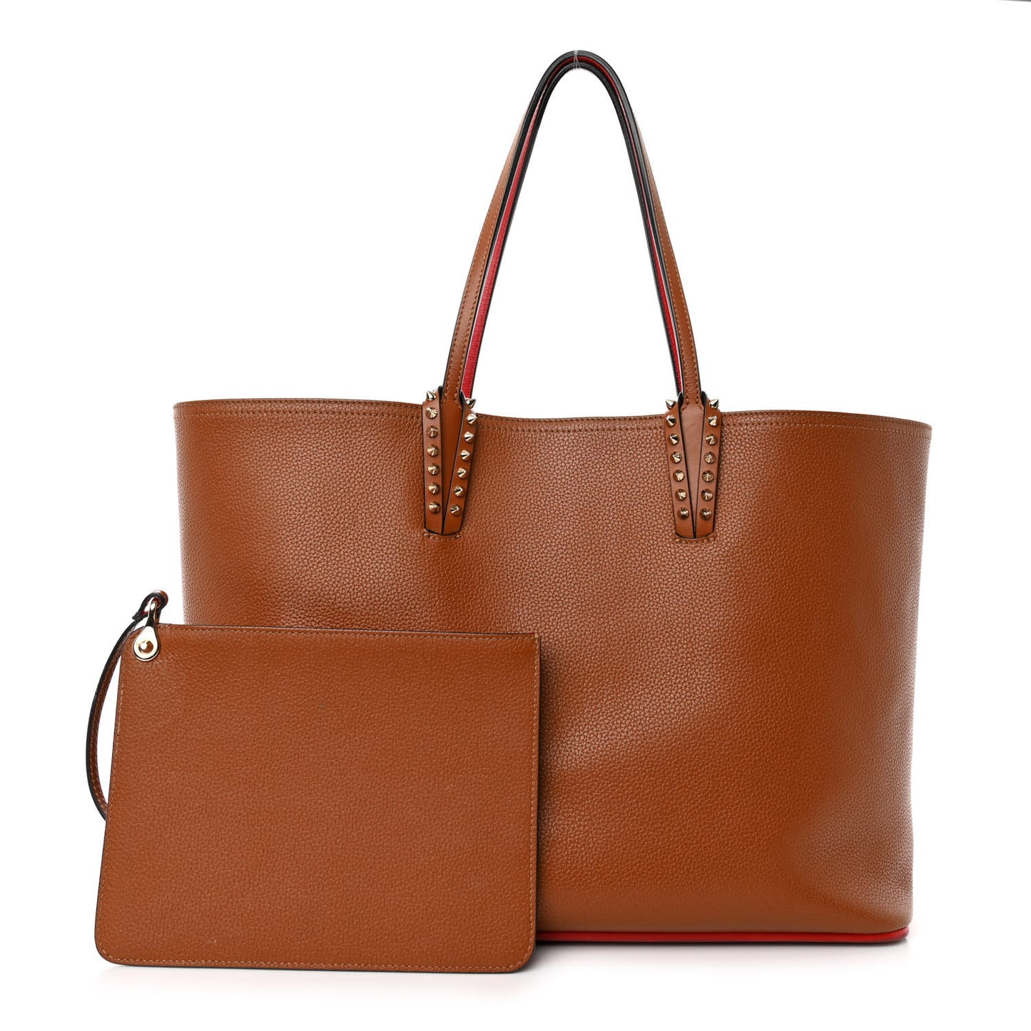 Calfskin Spikes East West Cabata Tote Cannelle