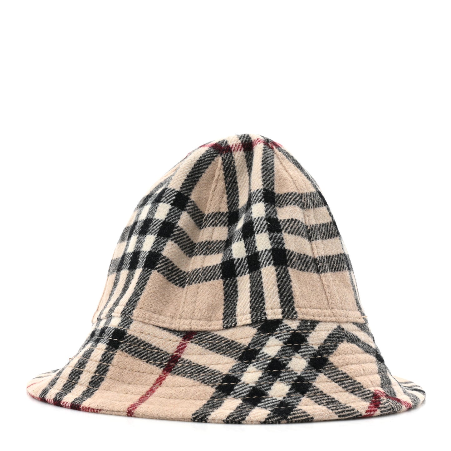 Wool Cotton Vintage Check Bucket Hat Archive Beige