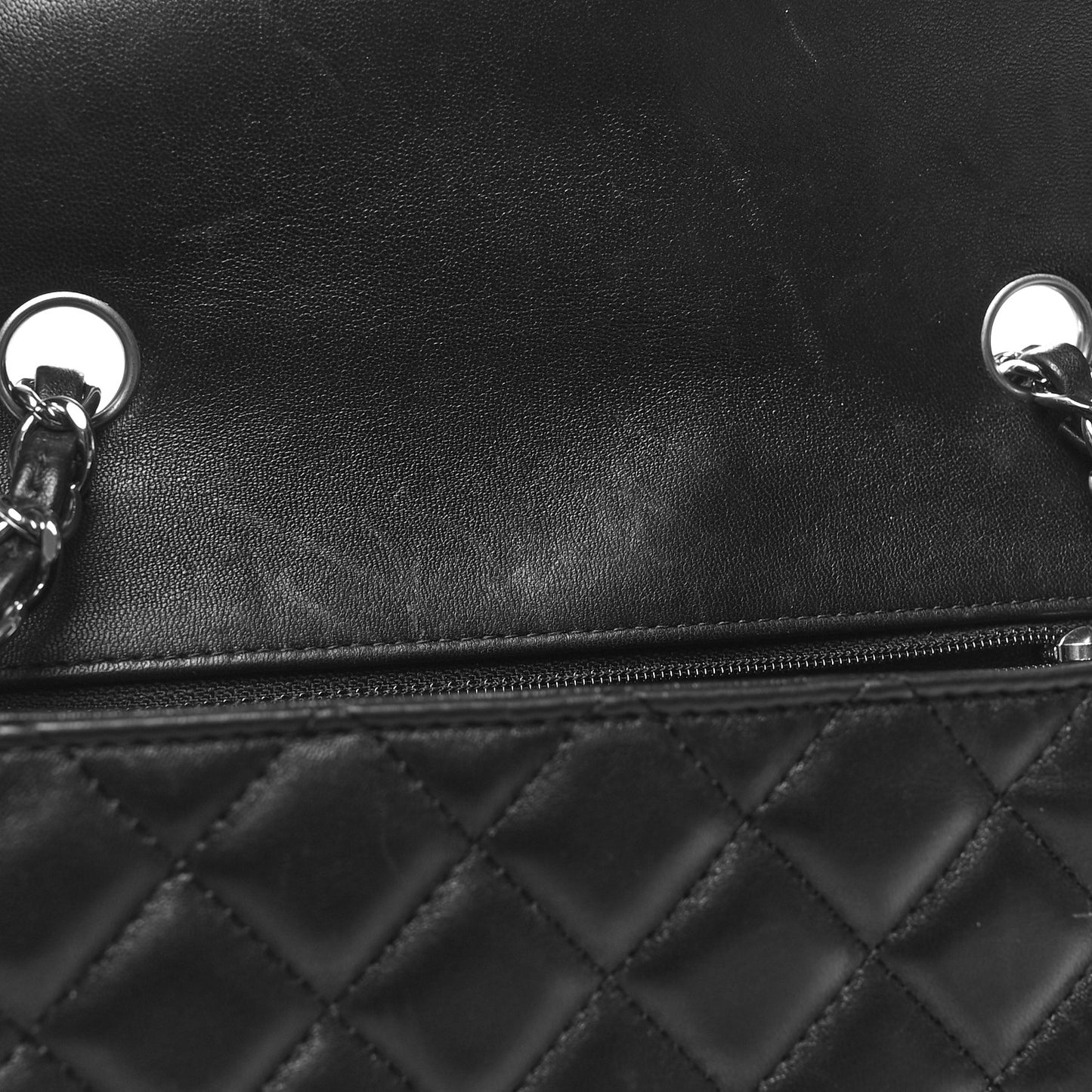 Lambskin Quilted Mini Rectangular Flap Black