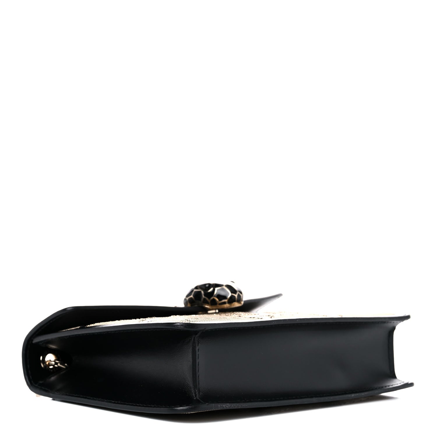 Bulgari Calfskin Million Chain Motif Serpenti Forever Shoulder Bag Black 4 of 12