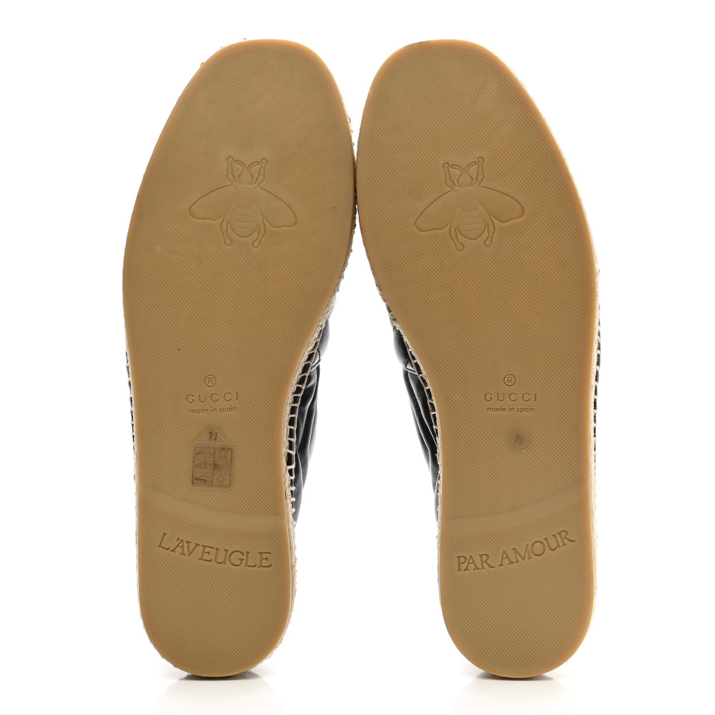 Nappa Matelasse Mens GG Marmont Espadrilles 11 Black