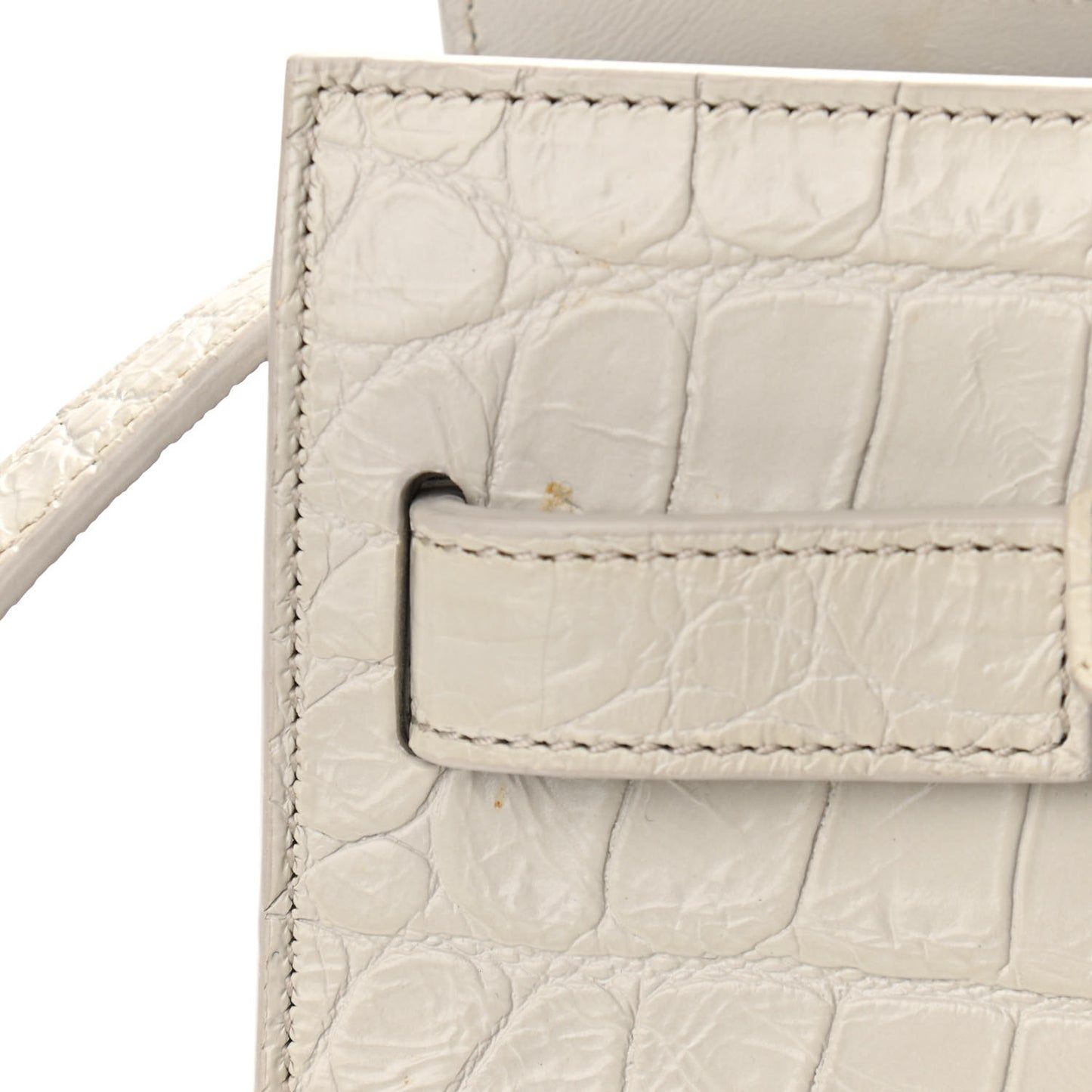 Calfskin Crocodile Embossed Baby Sac De Jour Gris Perle