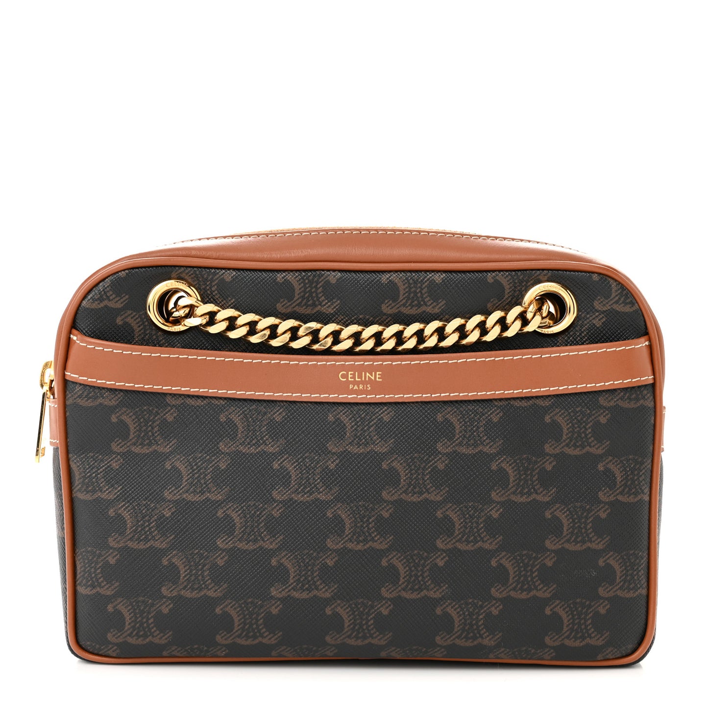 Triomphe Canvas Calfskin Medium Patapans Tan