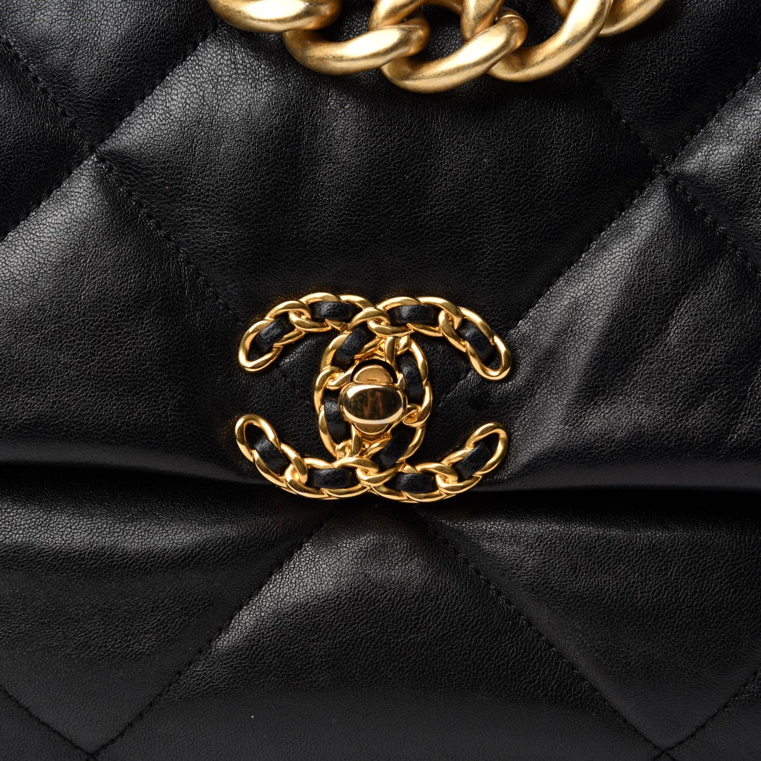 Chanel Goatskin Quilted Large Chanel 19 Flap Black 11 of 11