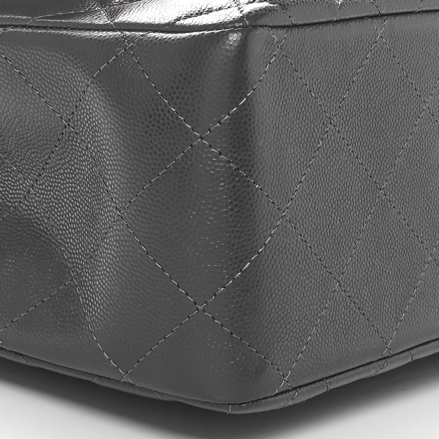 Chanel Caviar Quilted Jumbo Double Flap Dark Grey 9 of 10